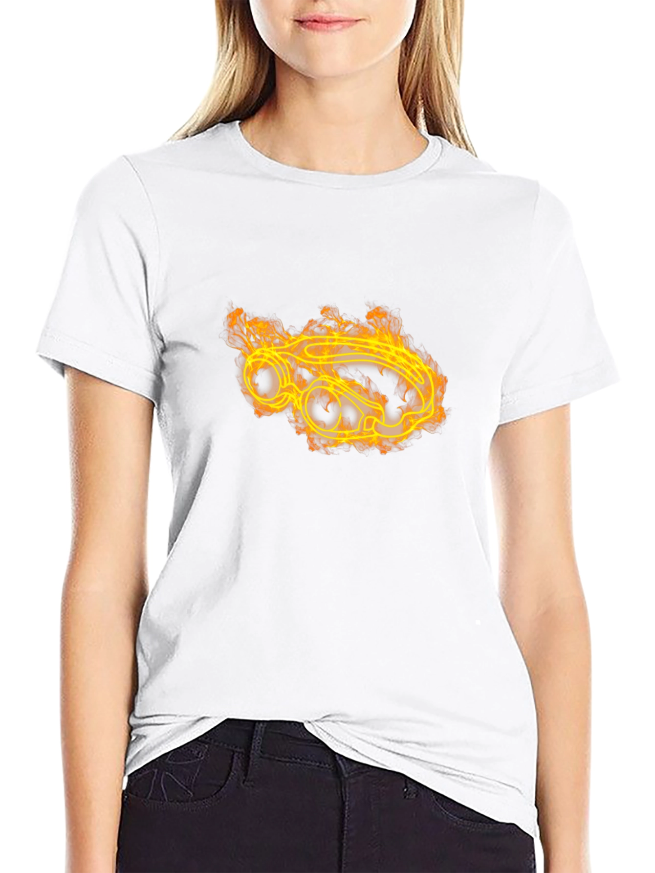 Flame Car Graphic Tee - Bold Black T-Shirt