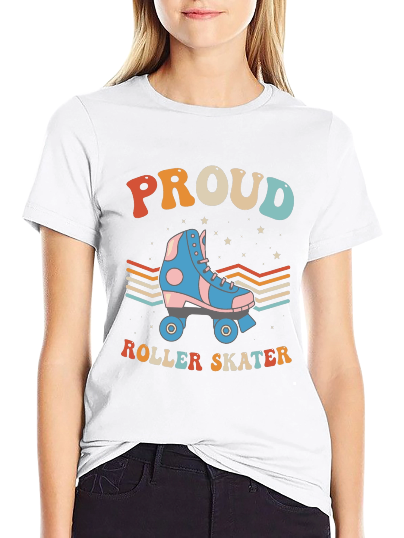 Proud Roller Skater Graphic Tee Retro Style T-Shirt