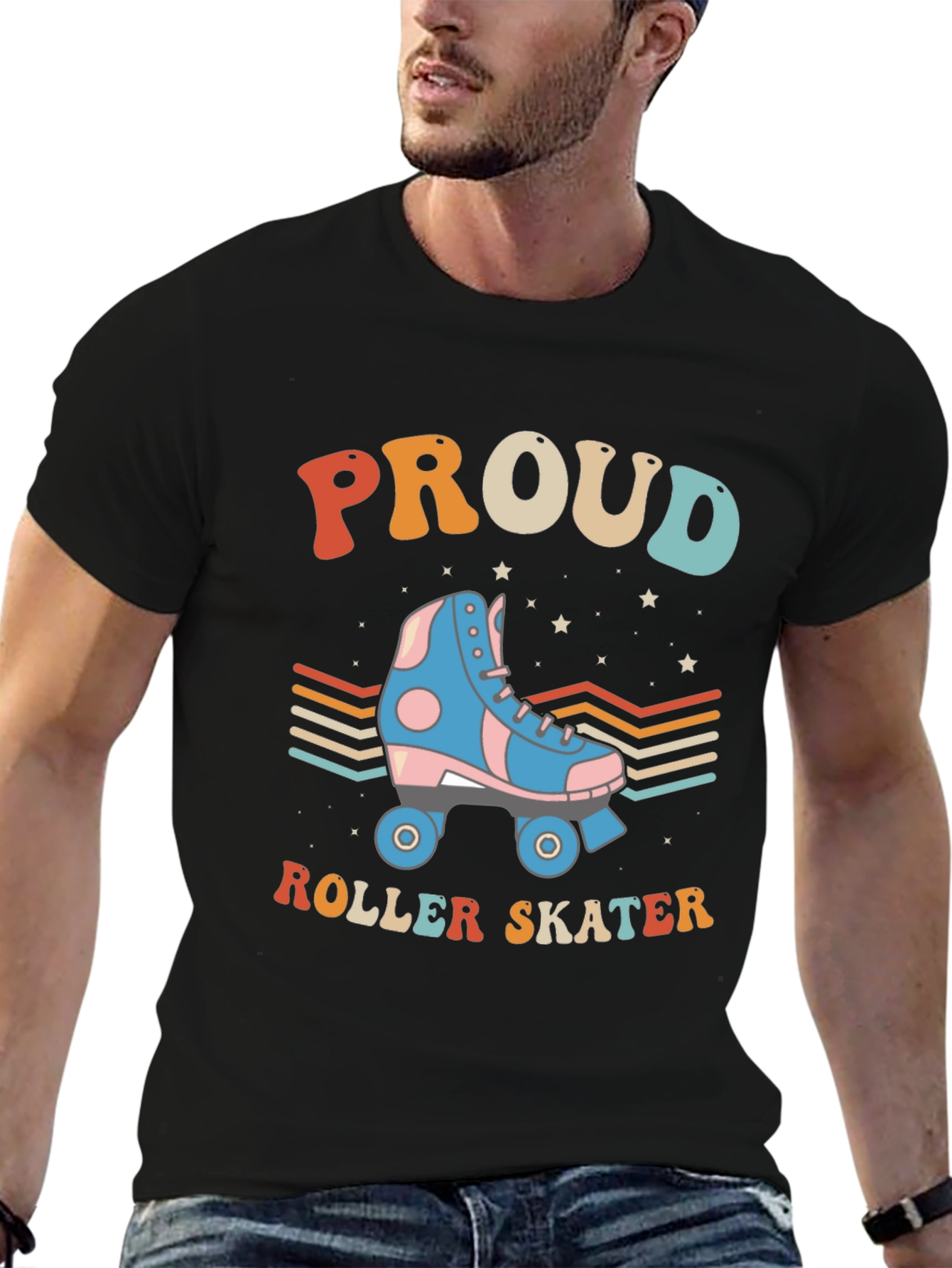 Proud Roller Skater Graphic Tee Retro Style T-Shirt
