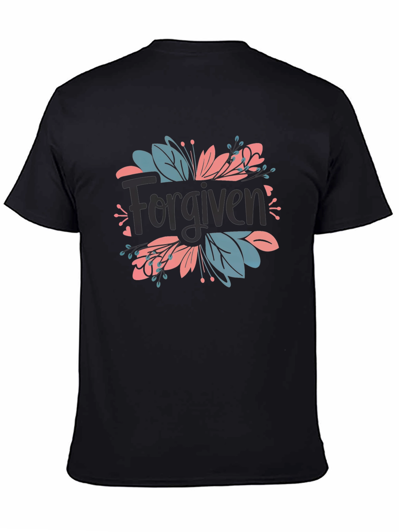 Forgiven Floral Graphic Black T-Shirt