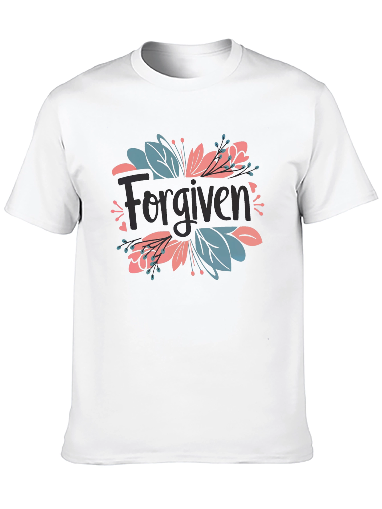 Forgiven Floral Graphic Black T-Shirt