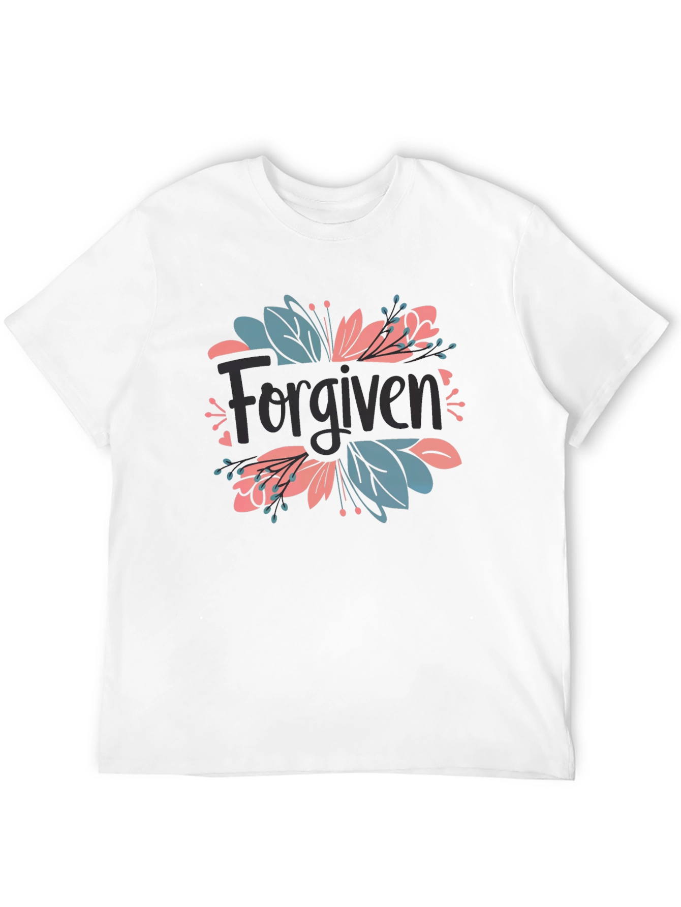 Forgiven Floral Graphic Black T-Shirt