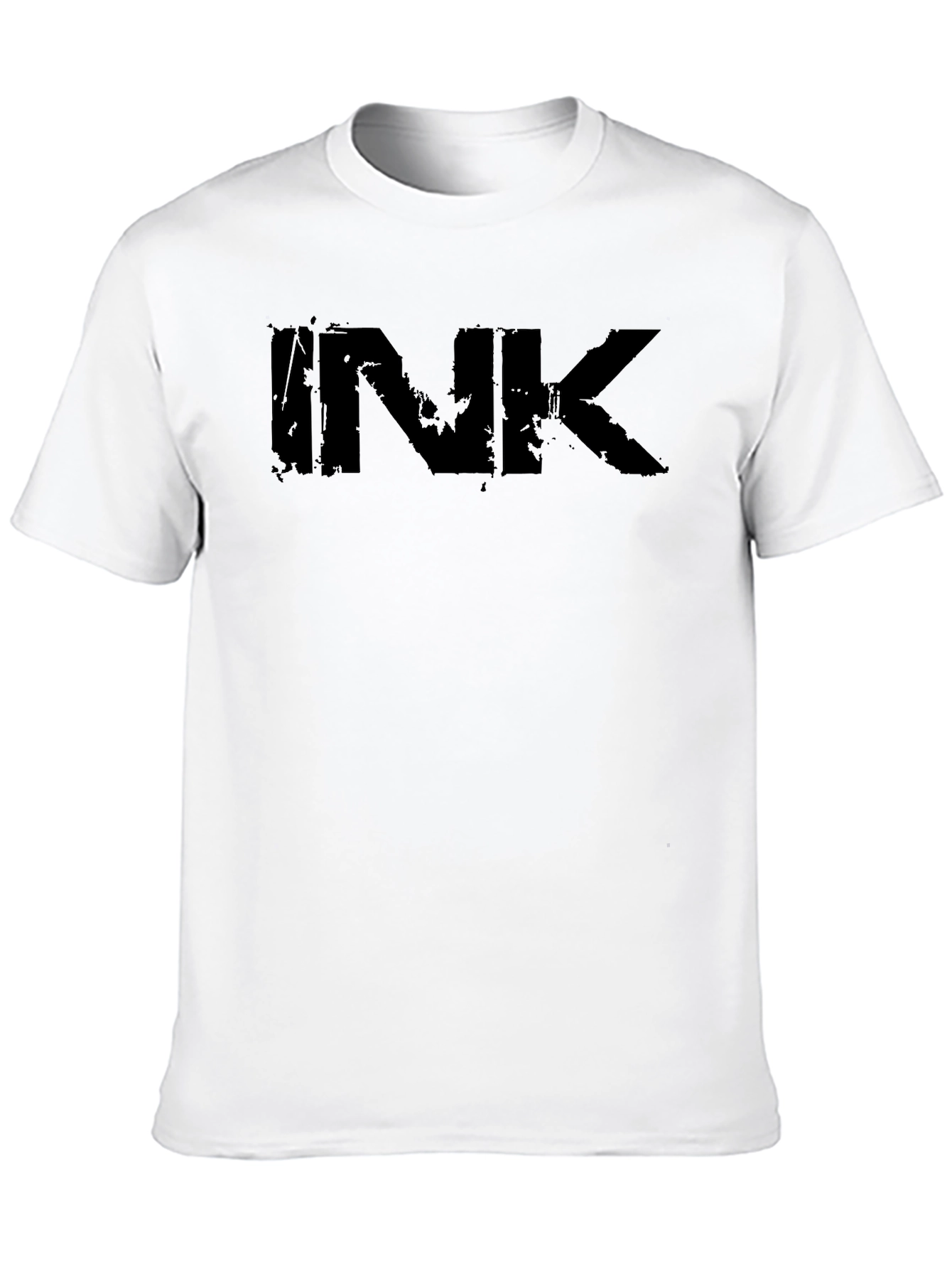 Mens Black Ink Graphic Print T-Shirt