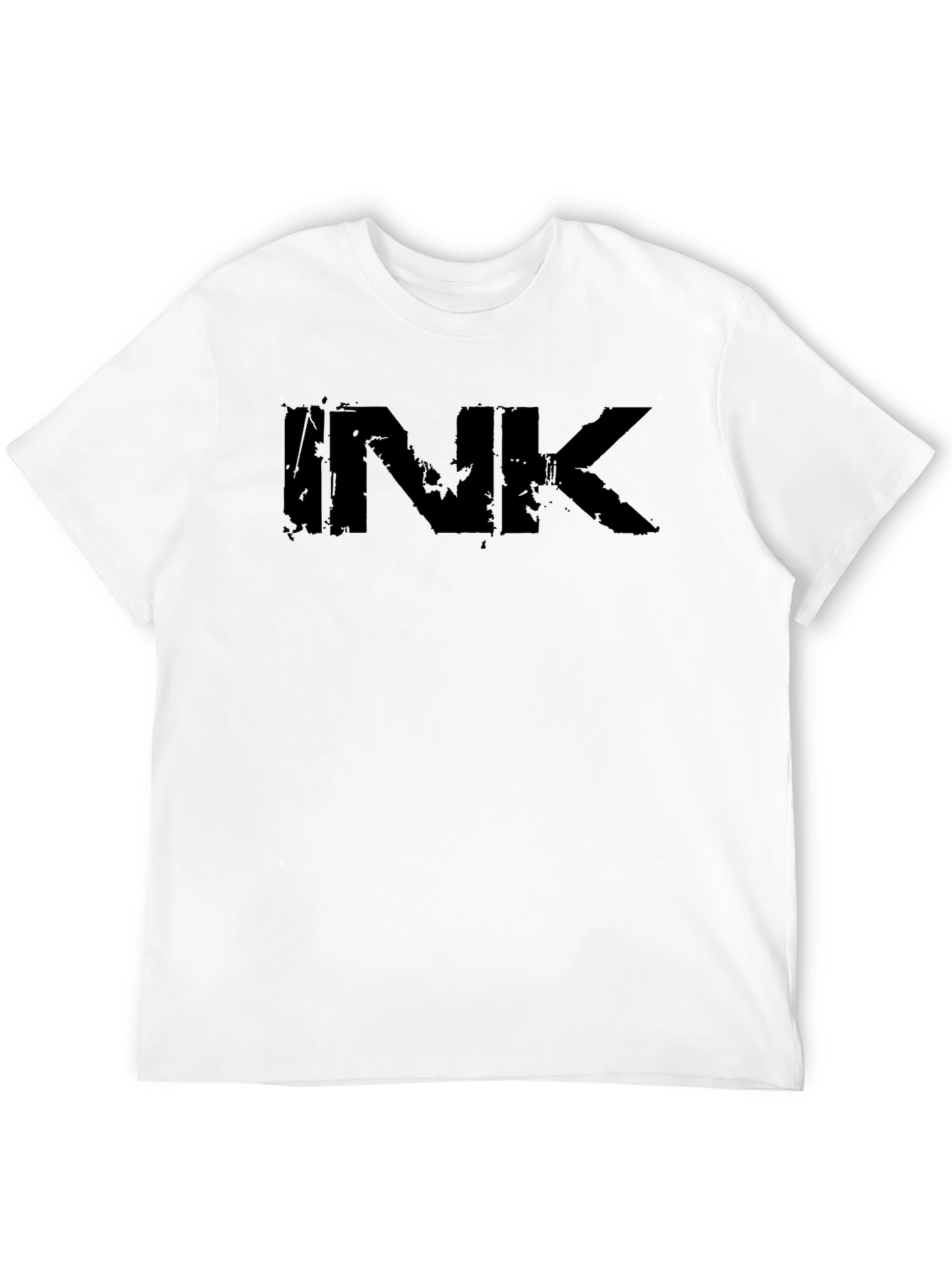 Mens Black Ink Graphic Print T-Shirt