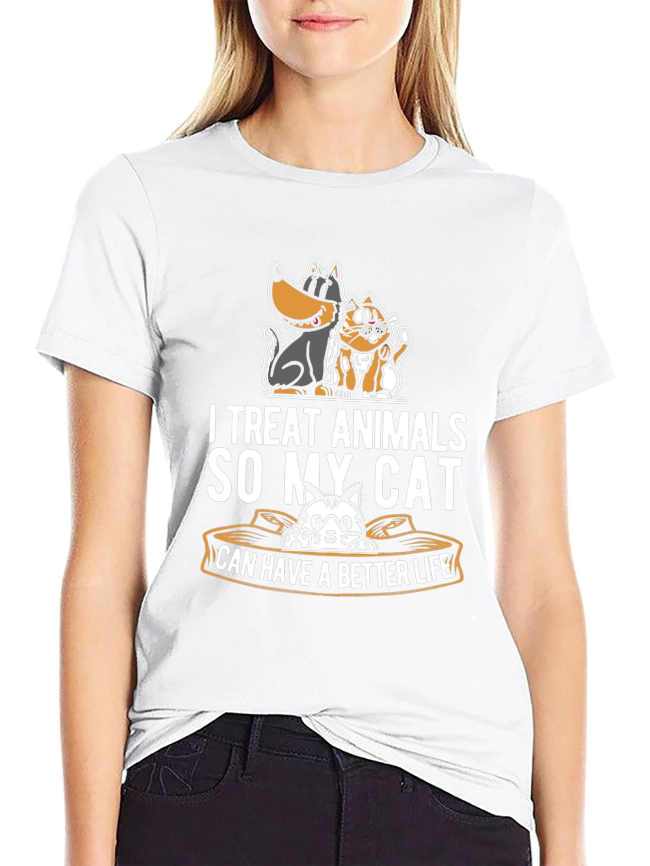 I Treat Animals Funny Cat Lover T-Shirt