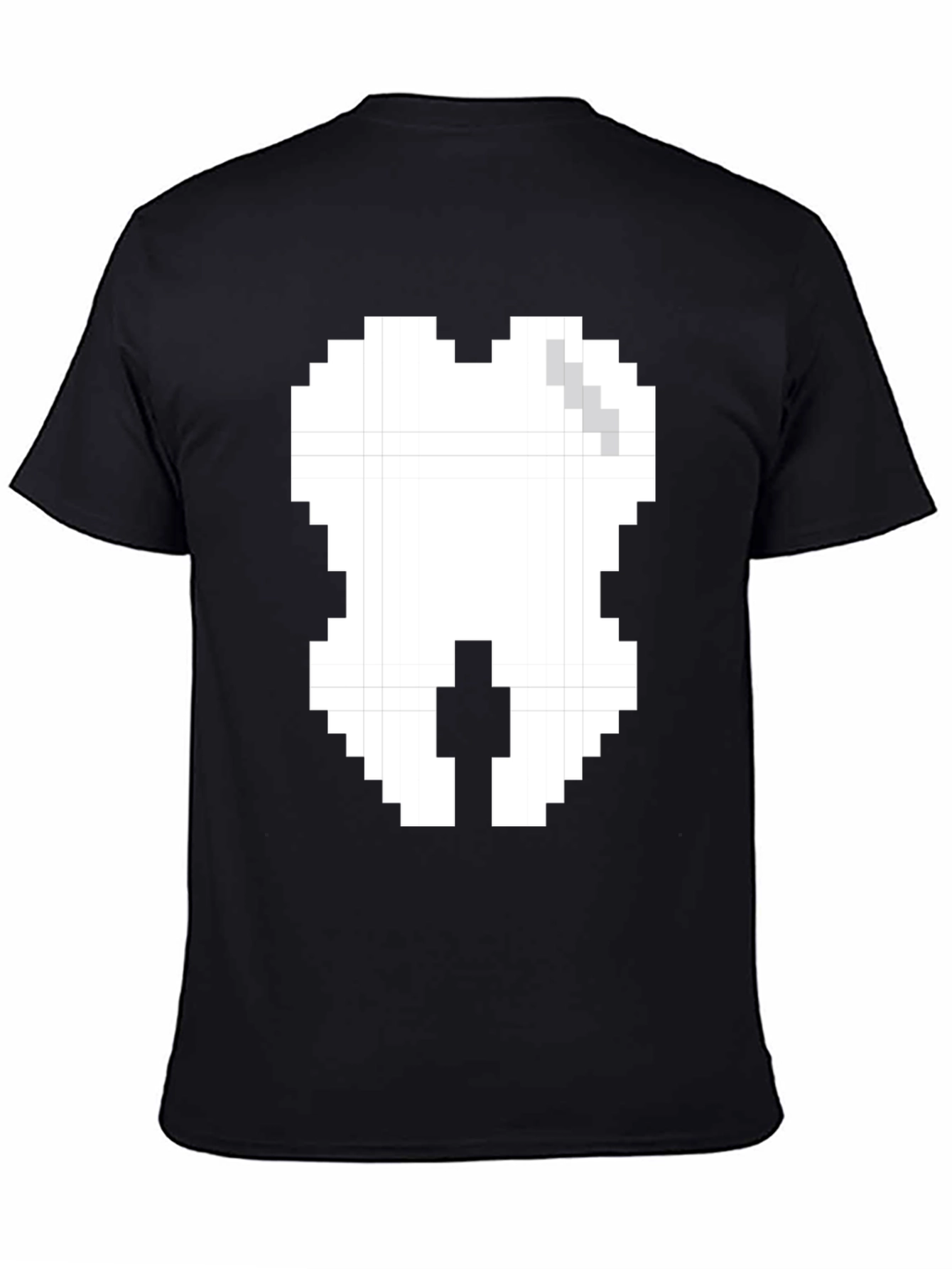 Pixel Tooth Graphic Tee - Black Cotton