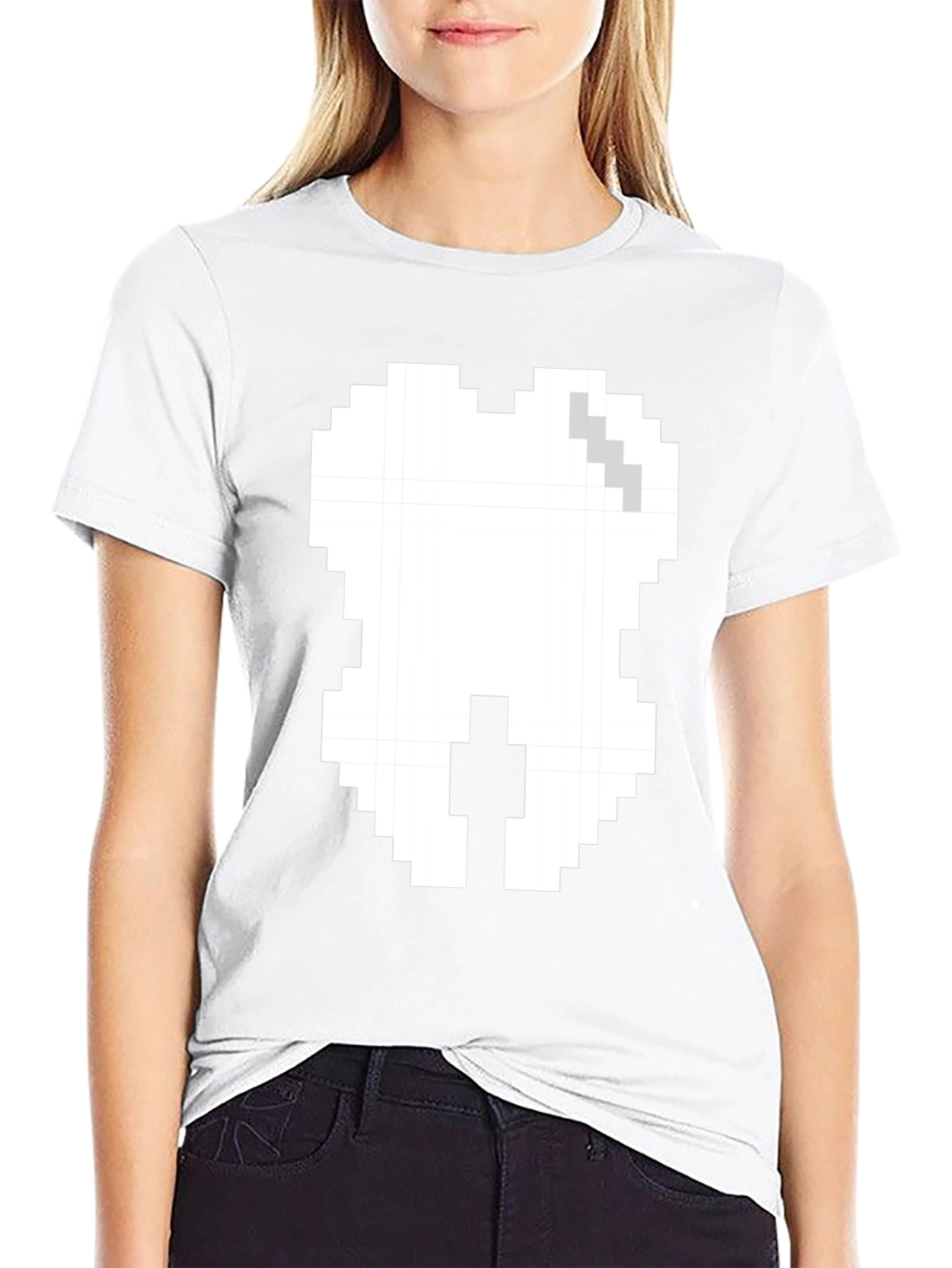 Pixel Tooth Graphic Tee - Black Cotton
