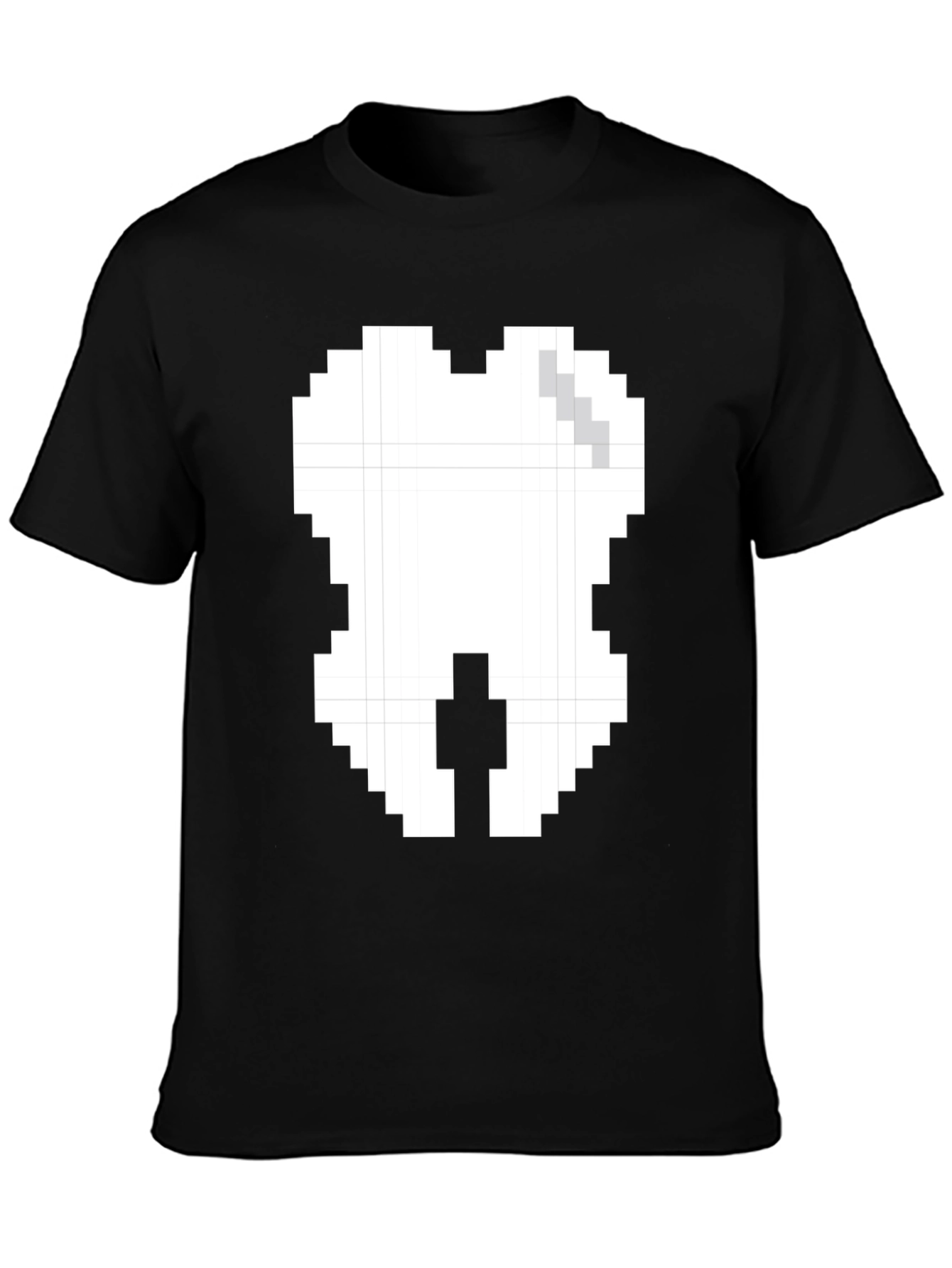 Pixel Tooth Graphic Tee - Black Cotton