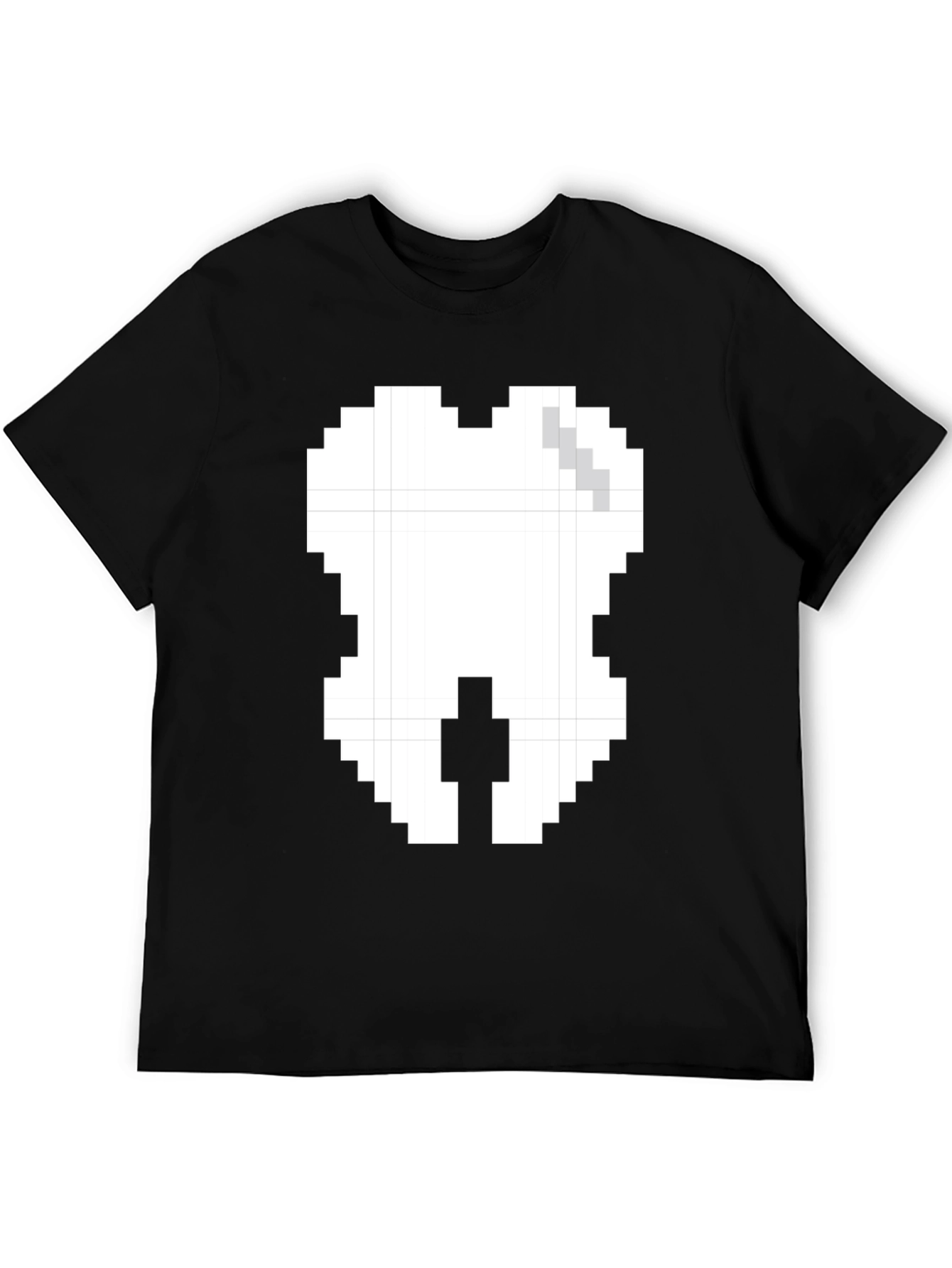 Pixel Tooth Graphic Tee - Black Cotton