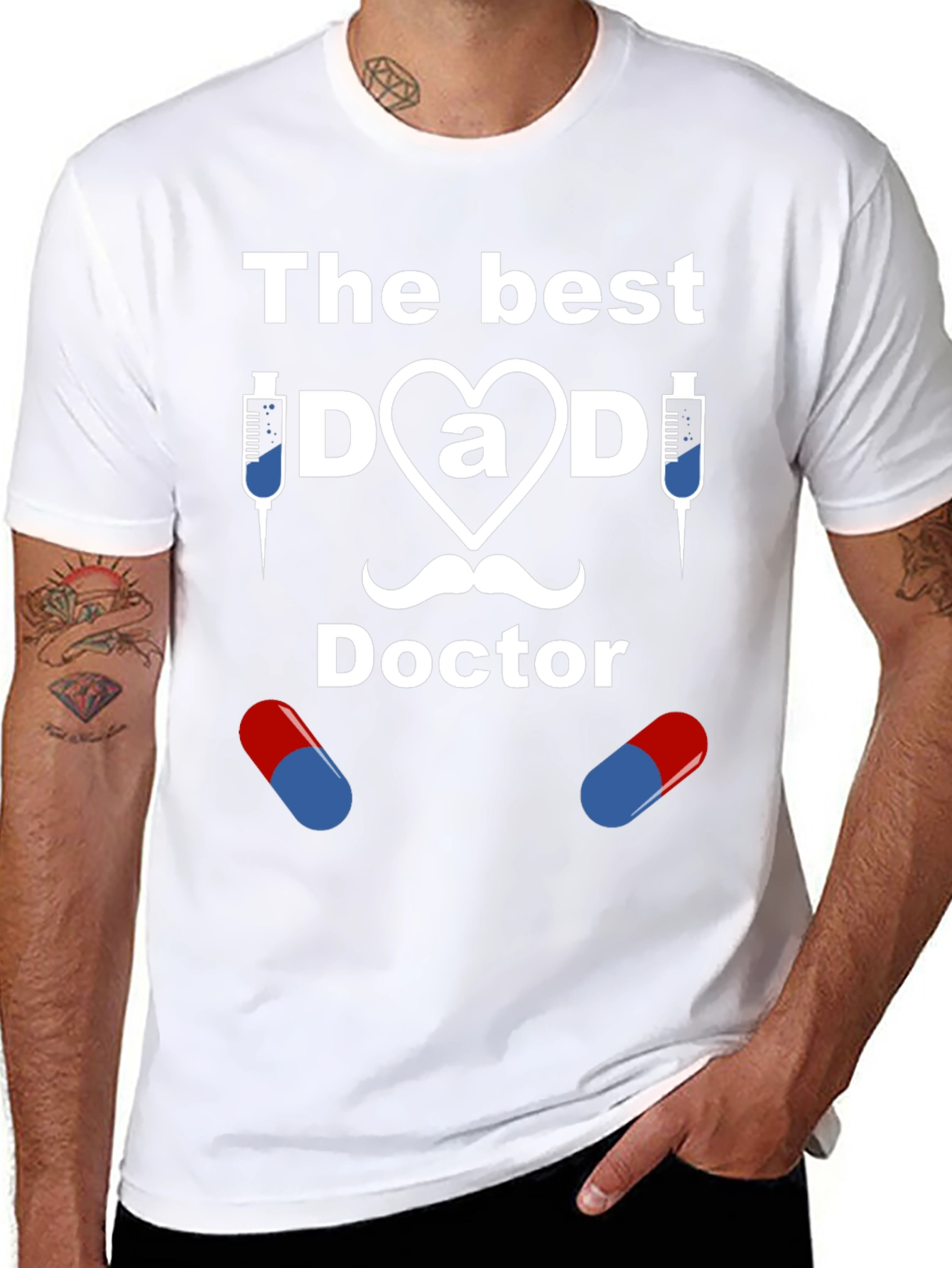 The Best Dad Doctor Graphic T-Shirt