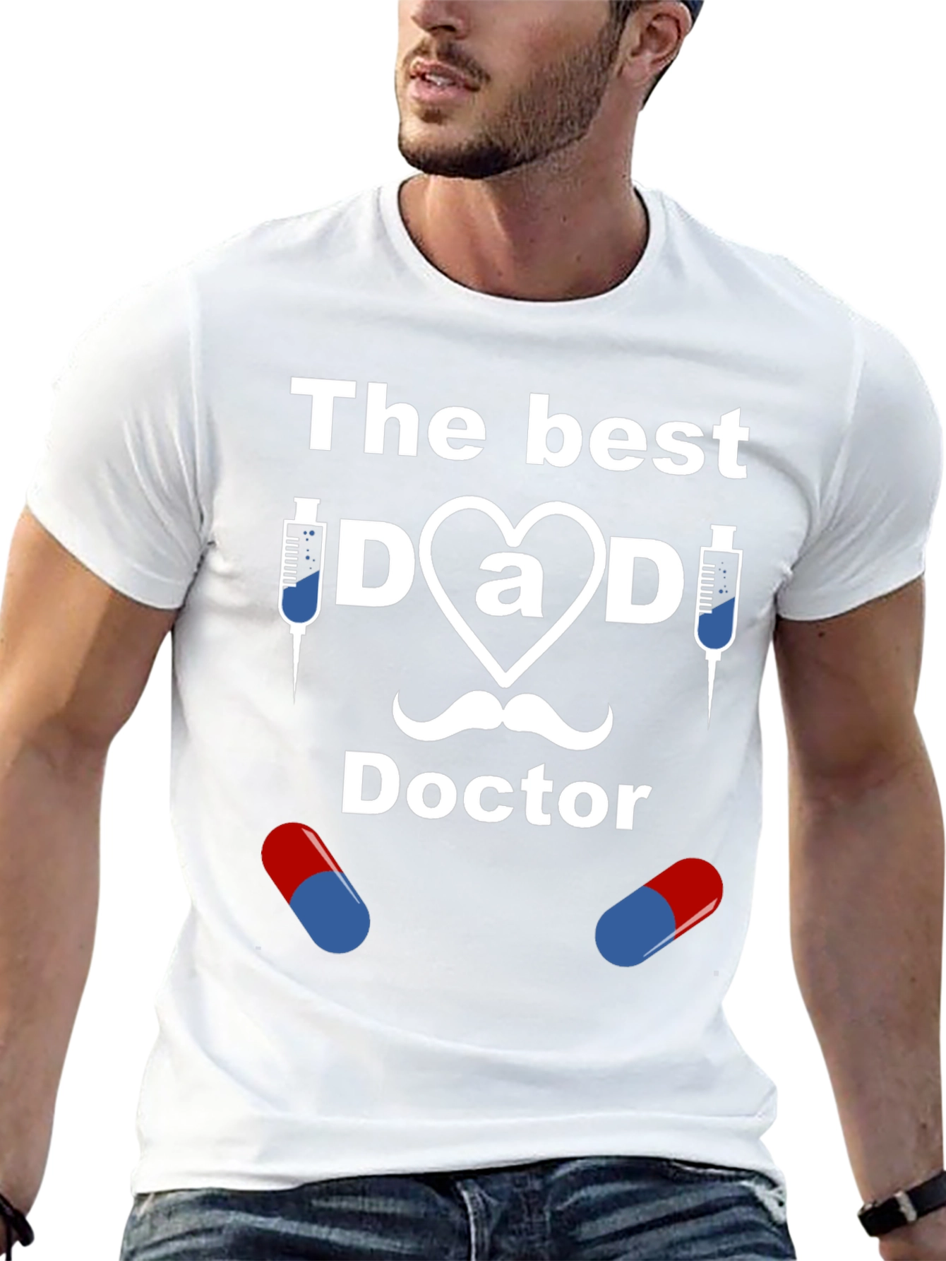 The Best Dad Doctor Graphic T-Shirt