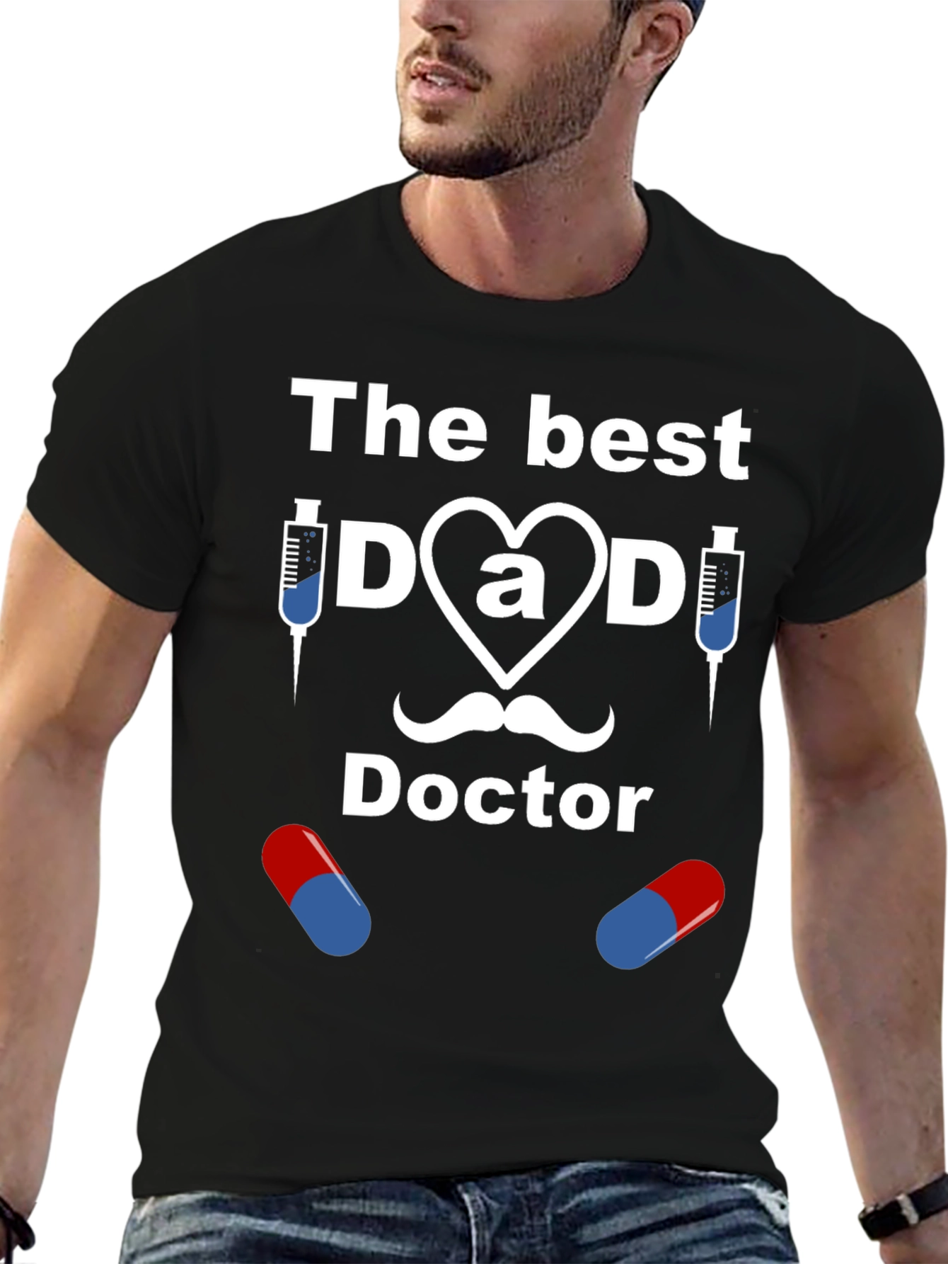 The Best Dad Doctor Graphic T-Shirt