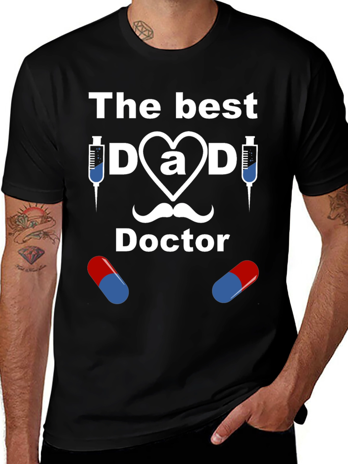 The Best Dad Doctor Graphic T-Shirt