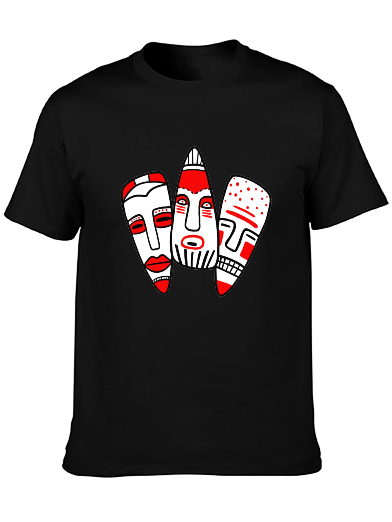 Abstract Mask Graphic T-Shirt