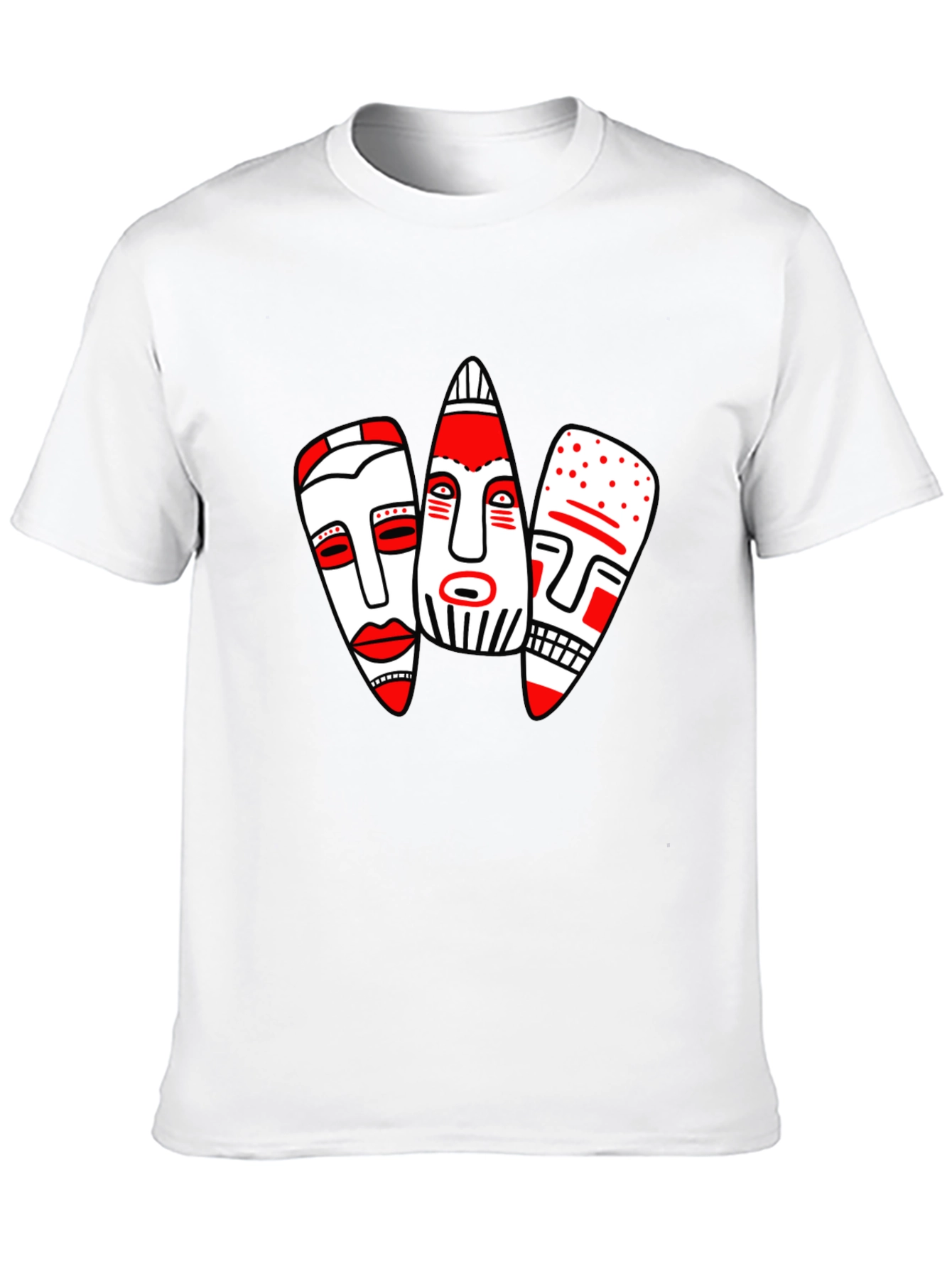 Abstract Mask Graphic T-Shirt
