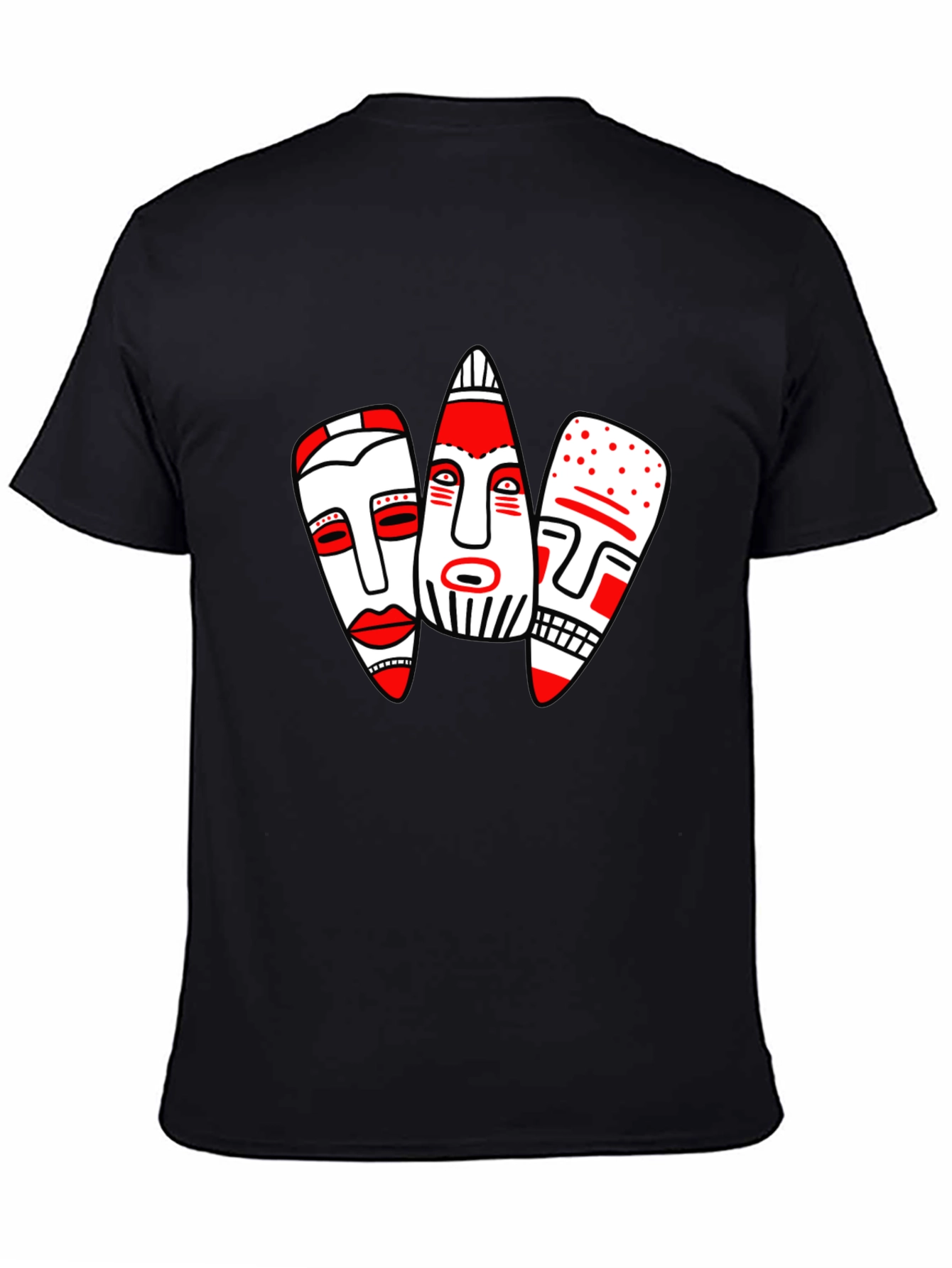 Abstract Mask Graphic T-Shirt