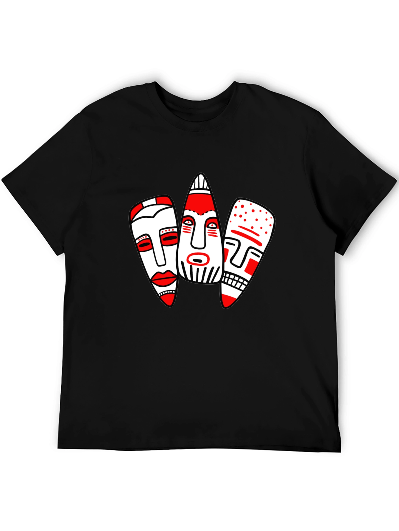 Abstract Mask Graphic T-Shirt