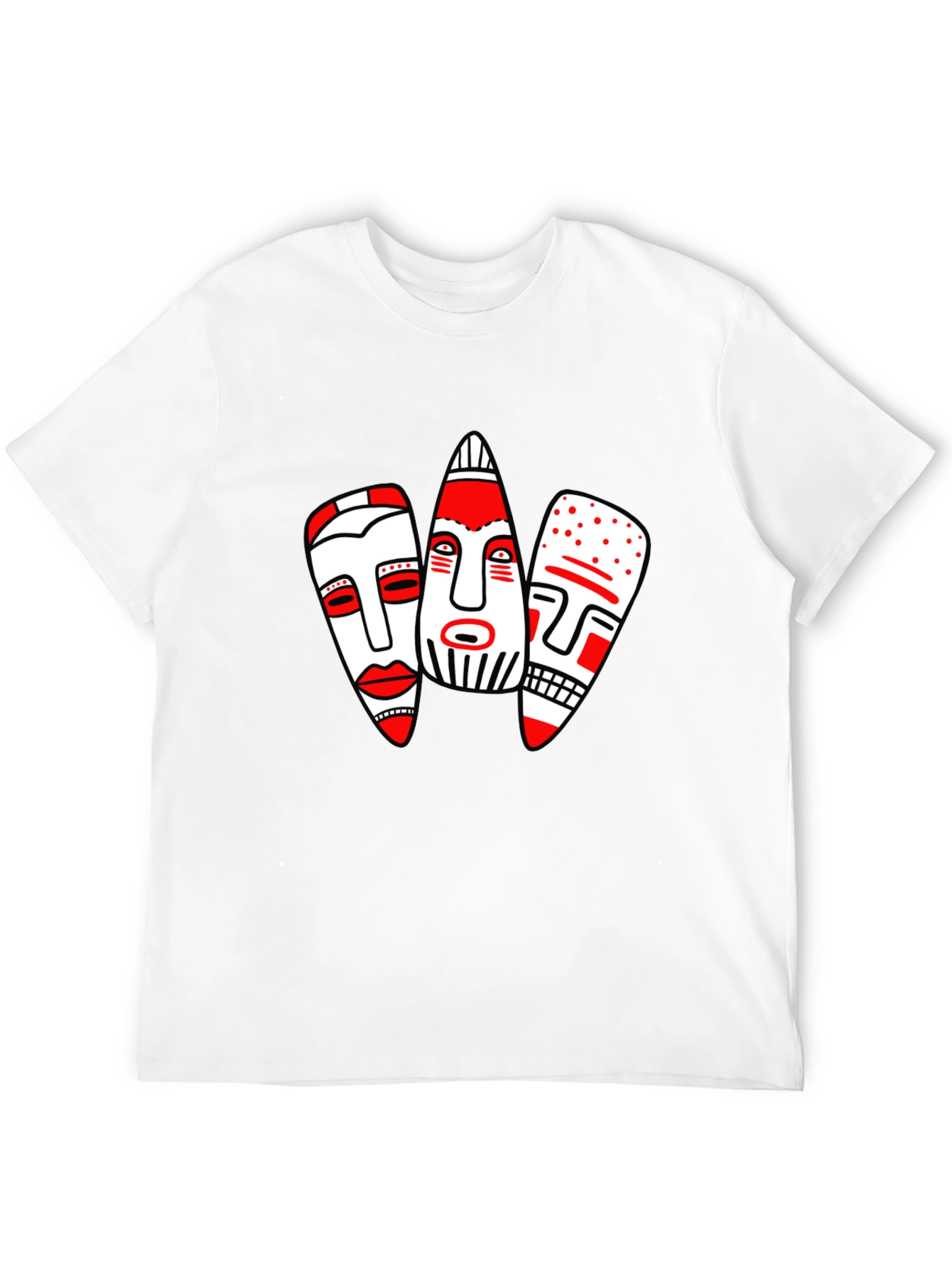 Abstract Mask Graphic T-Shirt