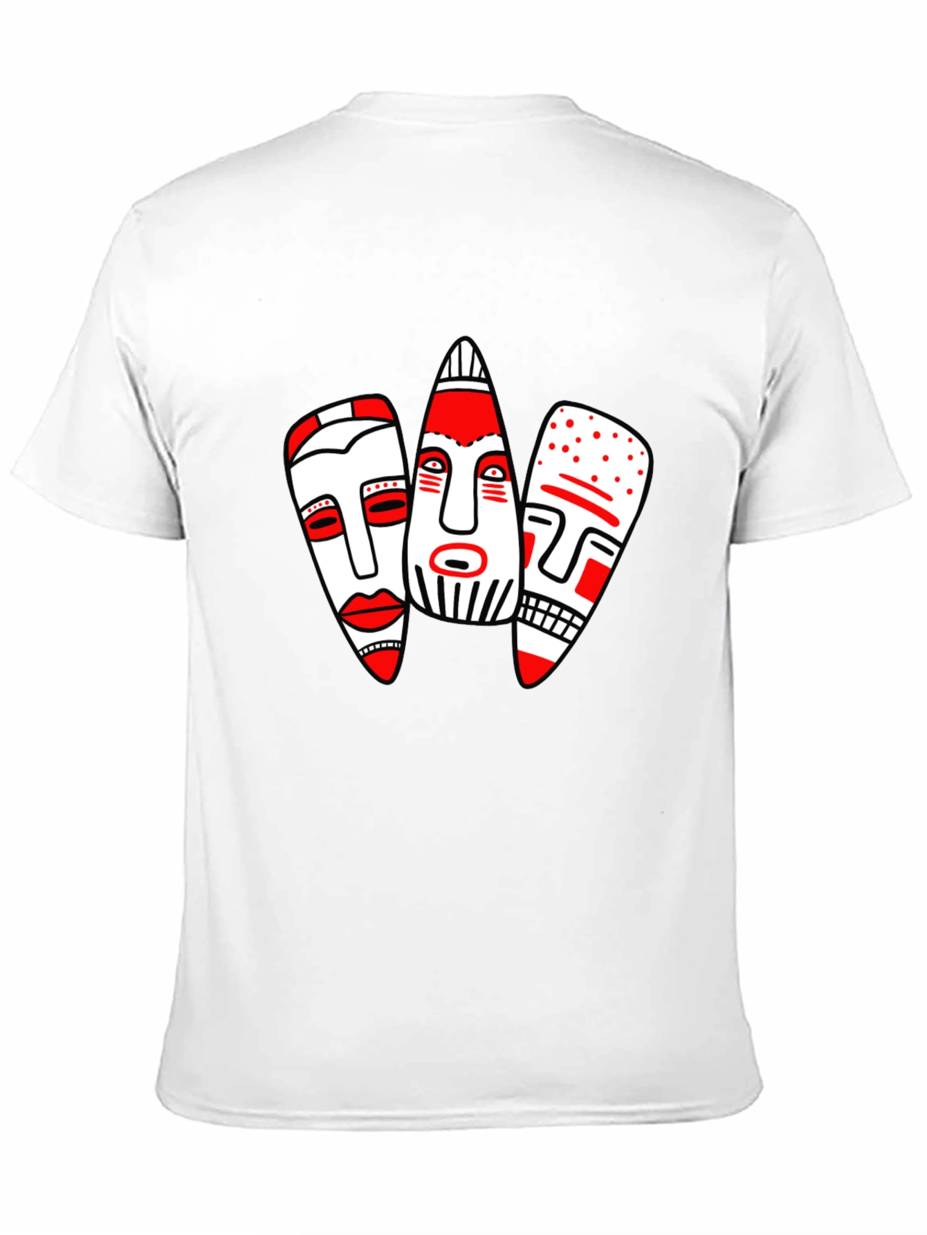 Abstract Mask Graphic T-Shirt