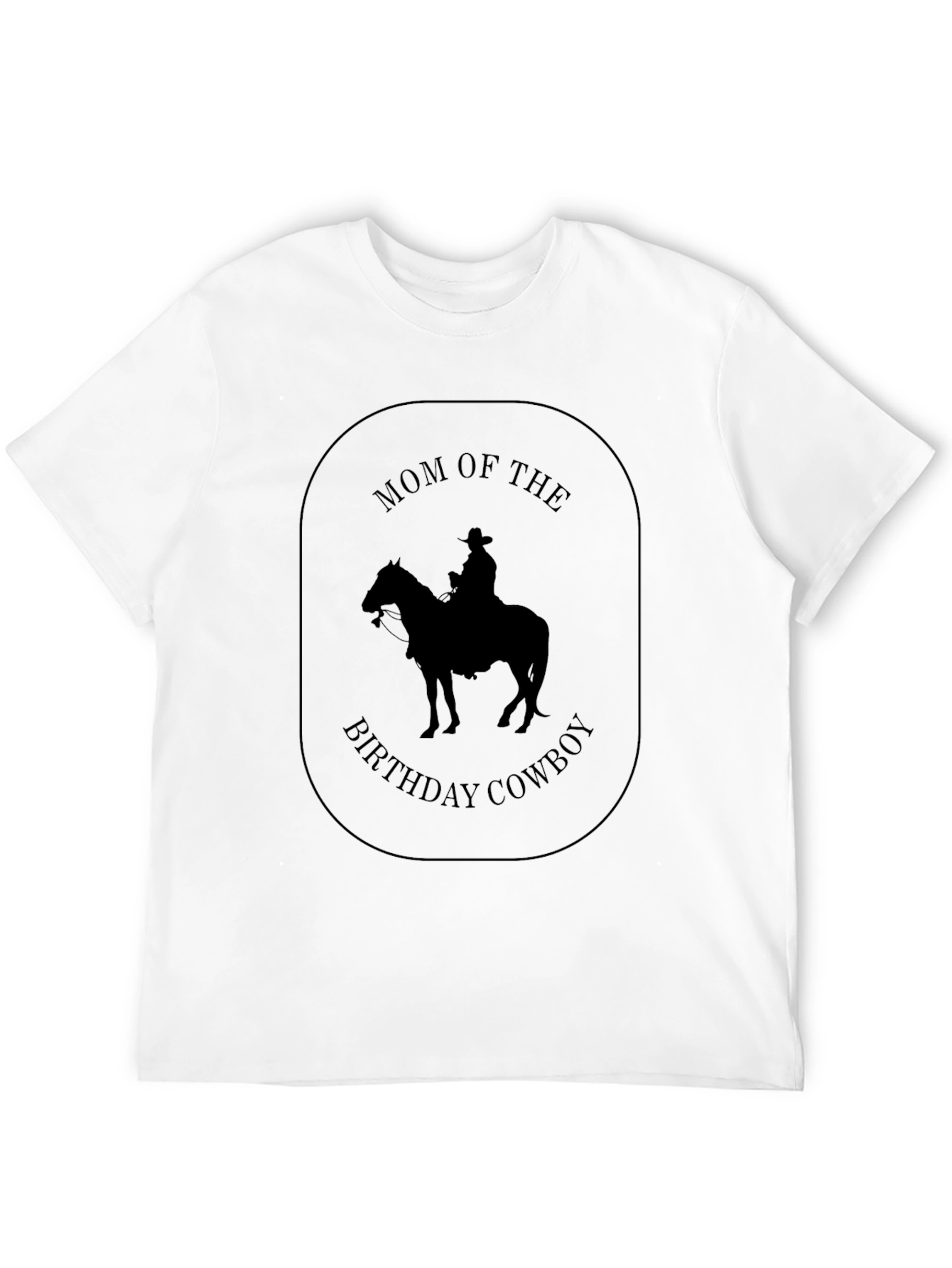 Mom of the Birthday Cowboy Black T-Shirt
