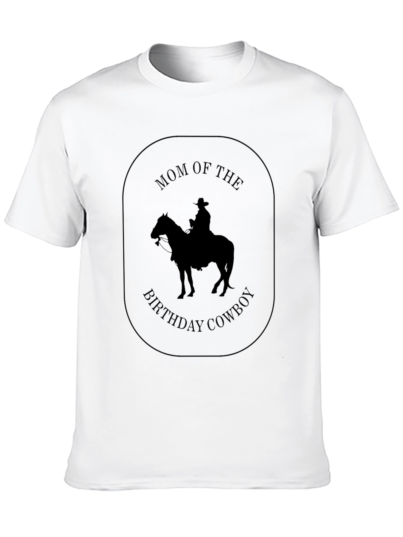 Mom of the Birthday Cowboy Black T-Shirt