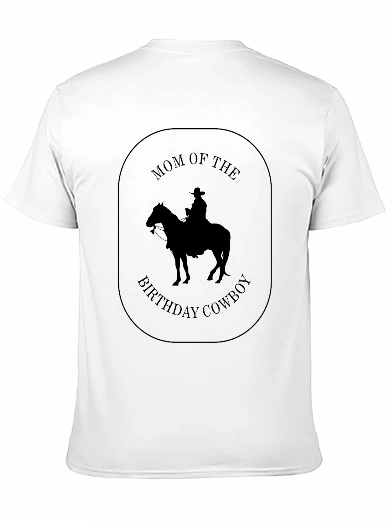 Mom of the Birthday Cowboy Black T-Shirt