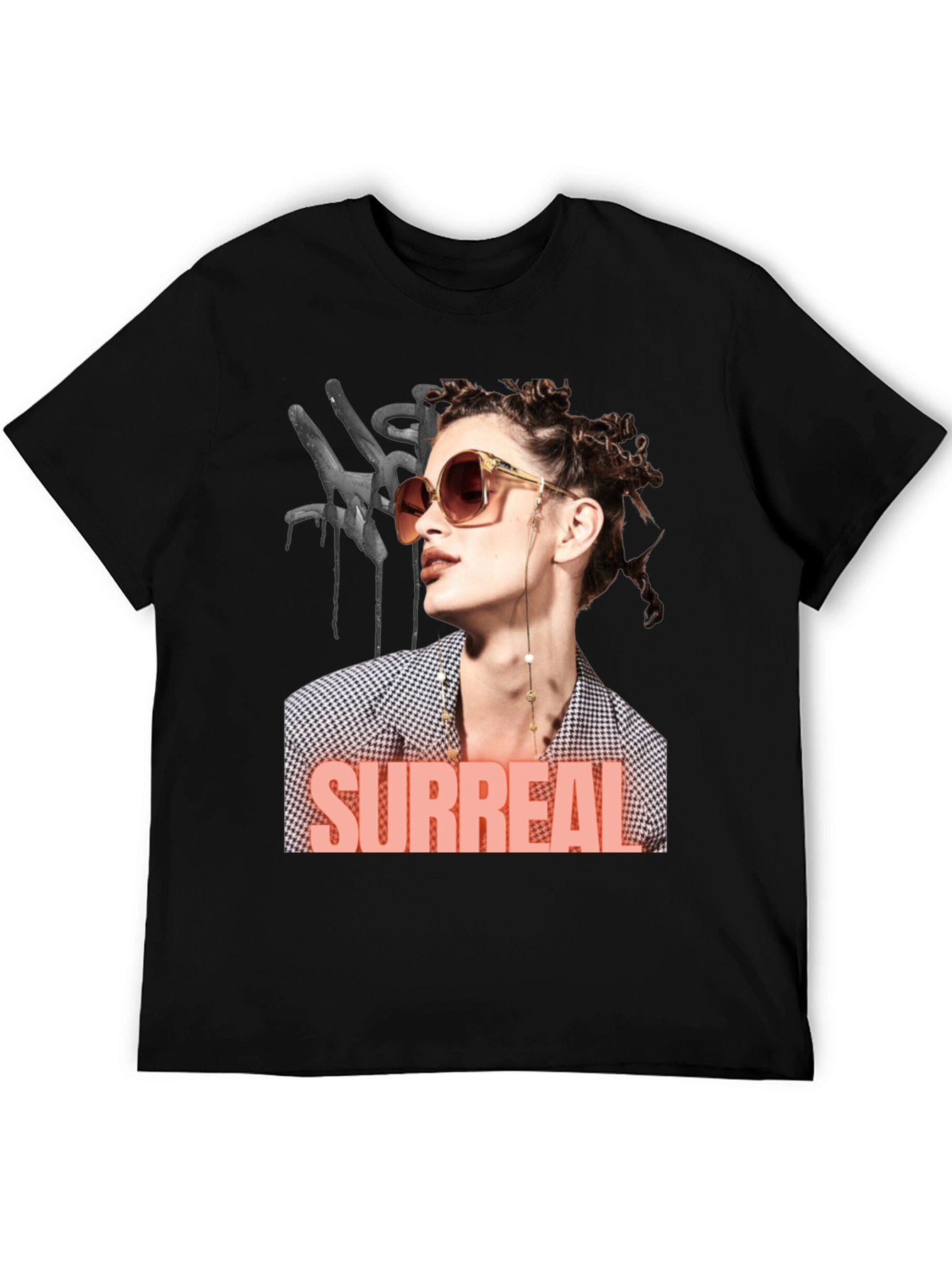 Surreal Woman Graphic T-Shirt - Black
