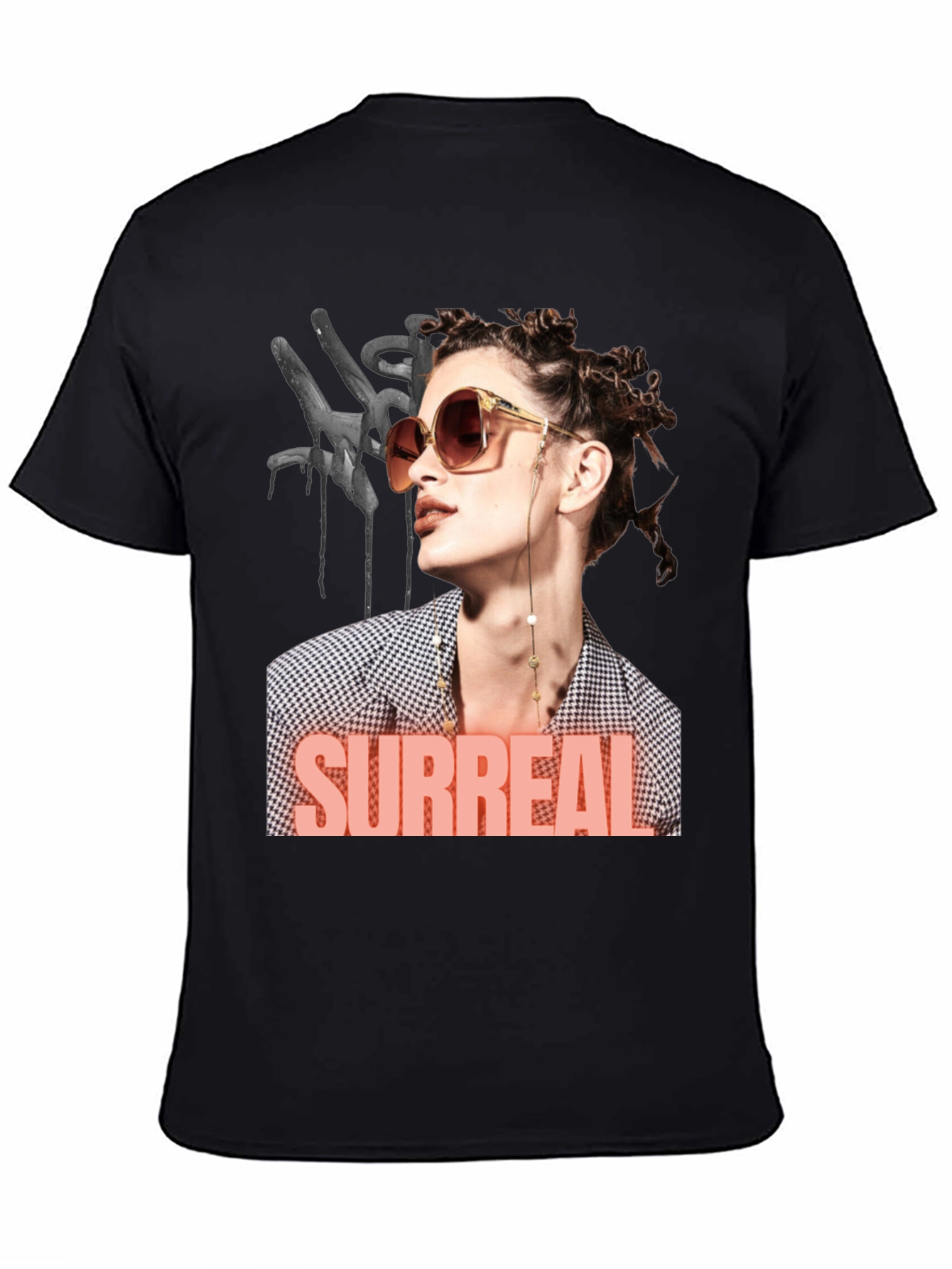 Surreal Woman Graphic T-Shirt - Black
