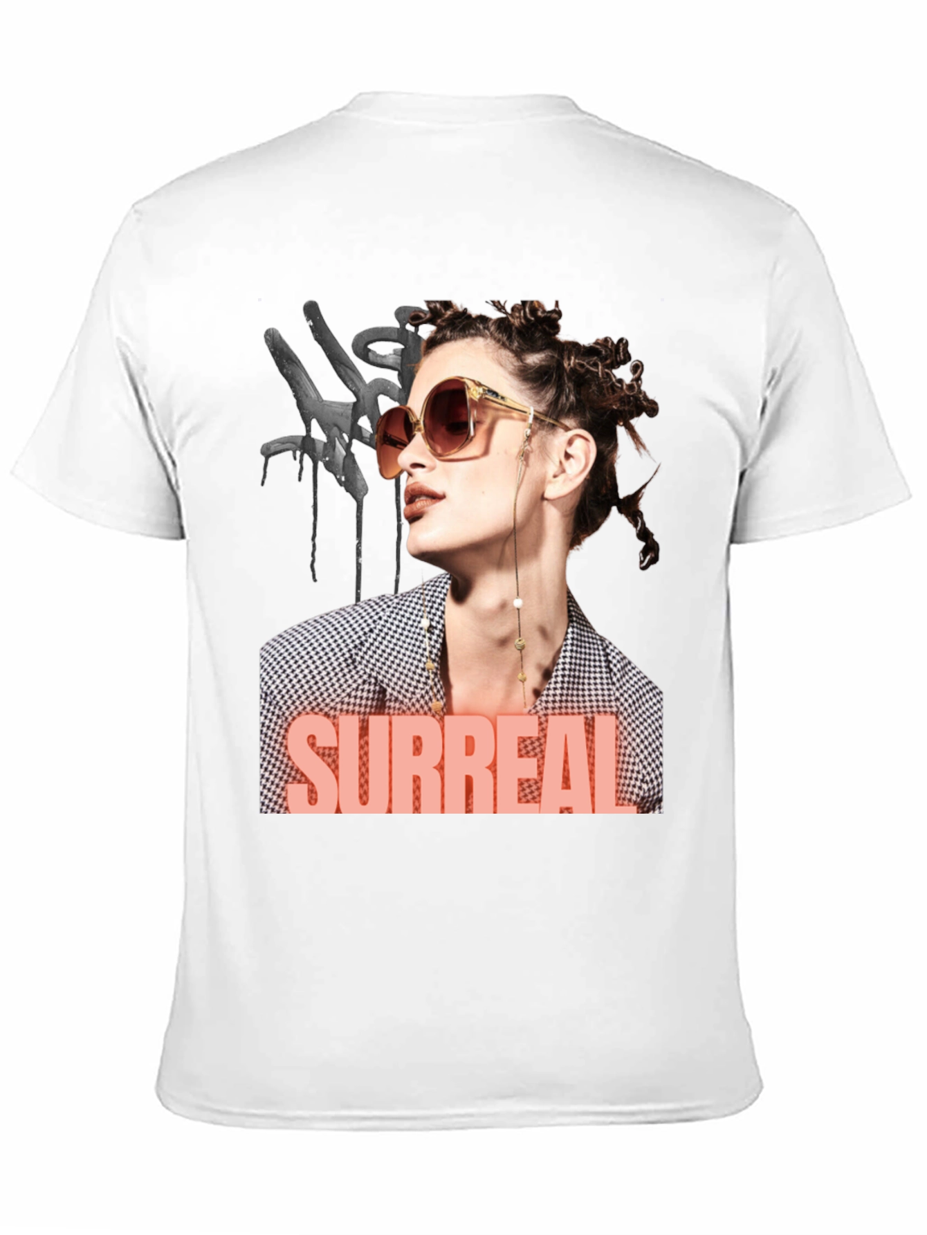 Surreal Woman Graphic T-Shirt - Black
