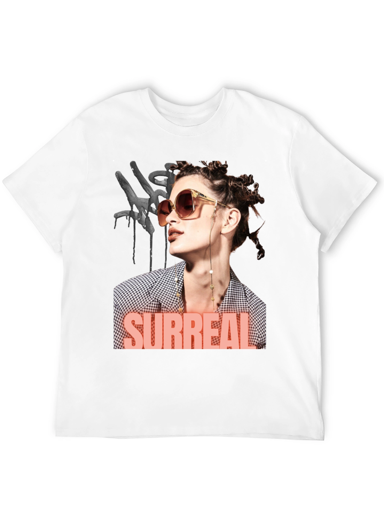 Surreal Woman Graphic T-Shirt - Black