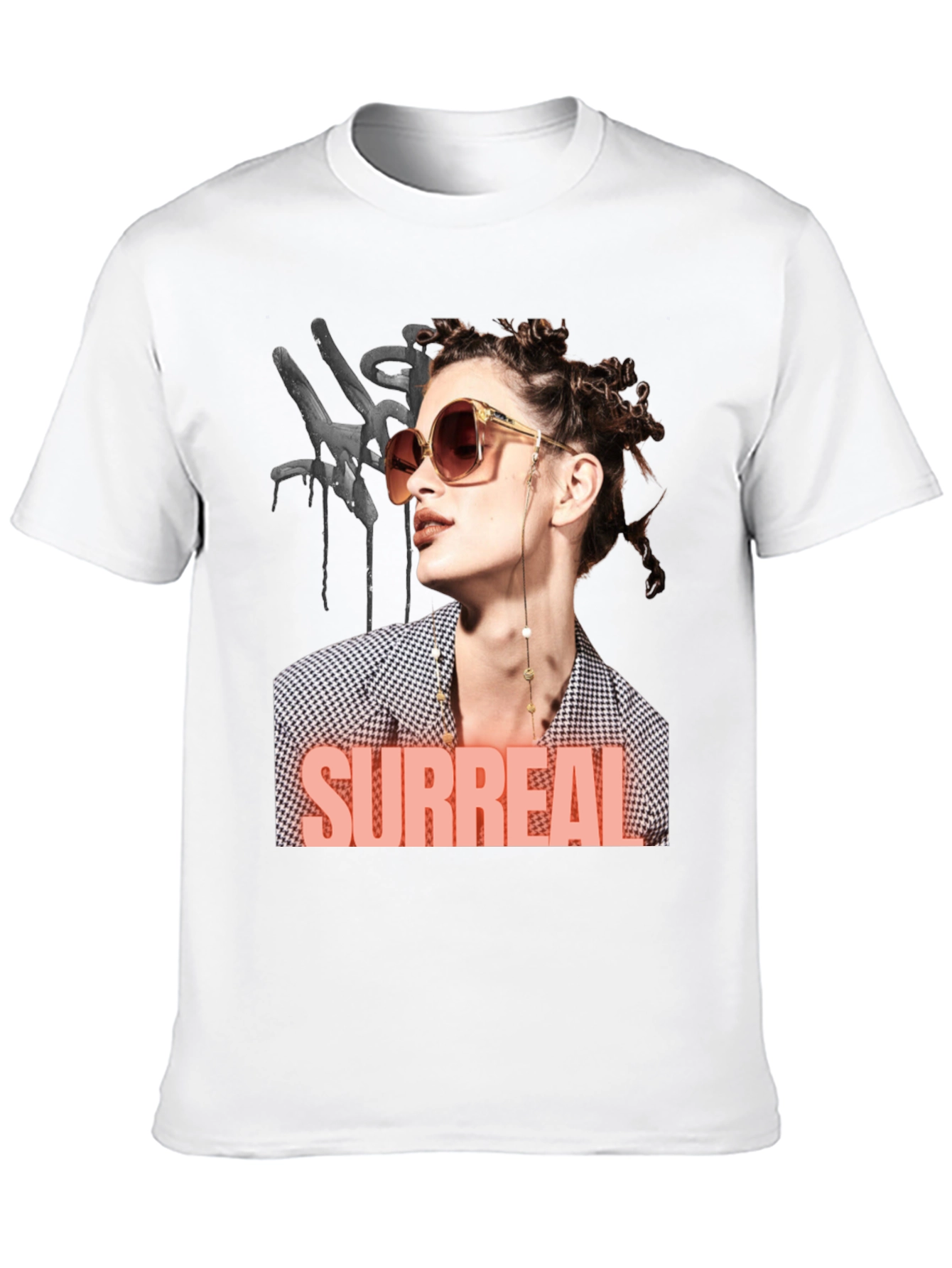 Surreal Woman Graphic T-Shirt - Black