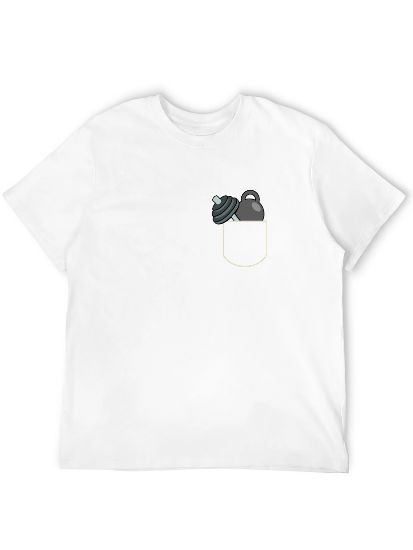 Gym Weights Pocket Print Black T-Shirt