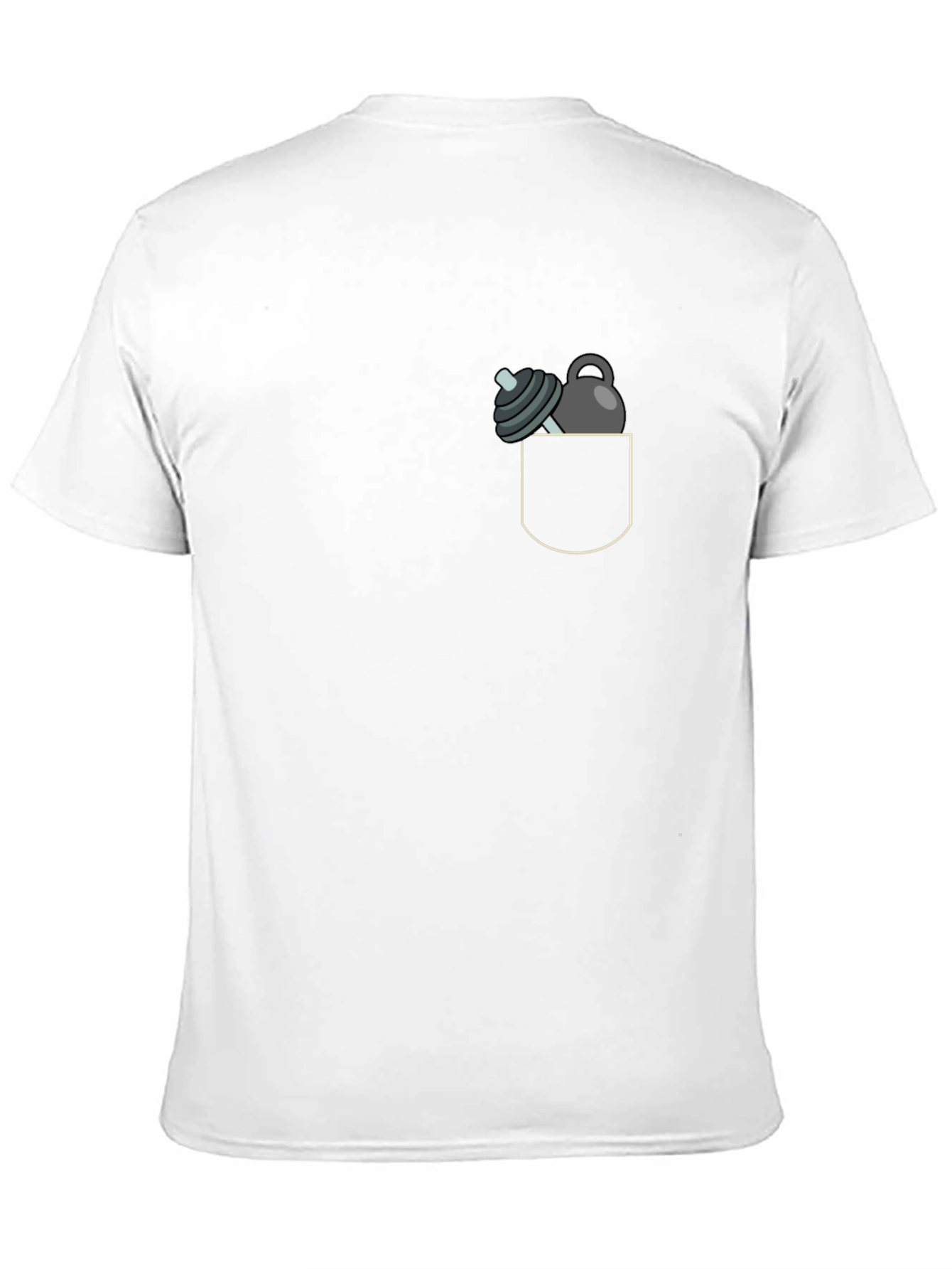 Gym Weights Pocket Print Black T-Shirt