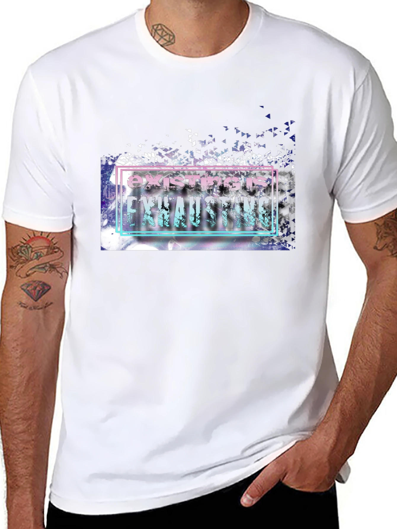 Existing is Exhausting Graphic Tee - Unisex Black T-Shirt