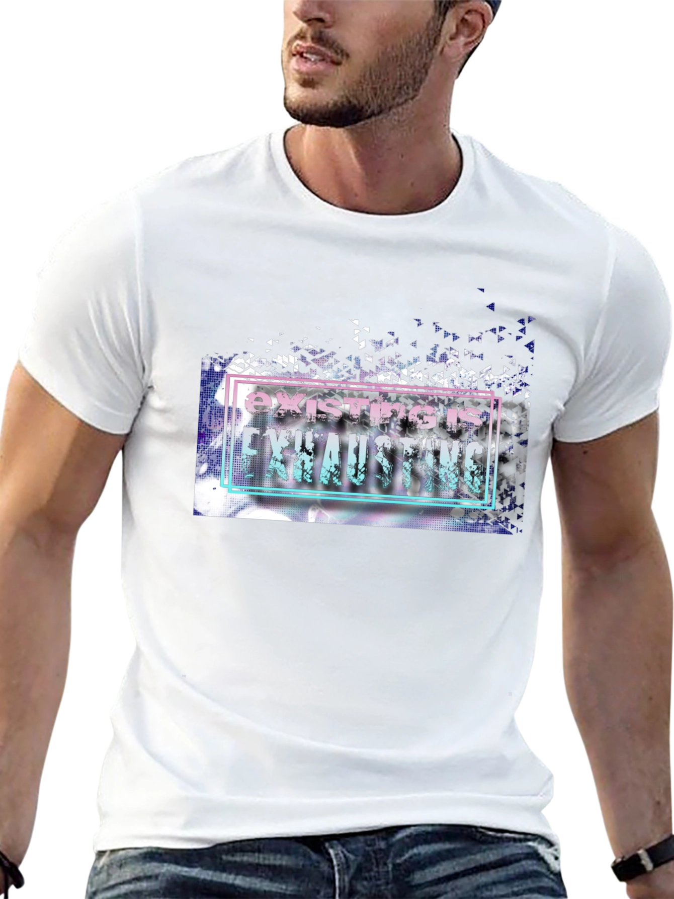 Existing is Exhausting Graphic Tee - Unisex Black T-Shirt