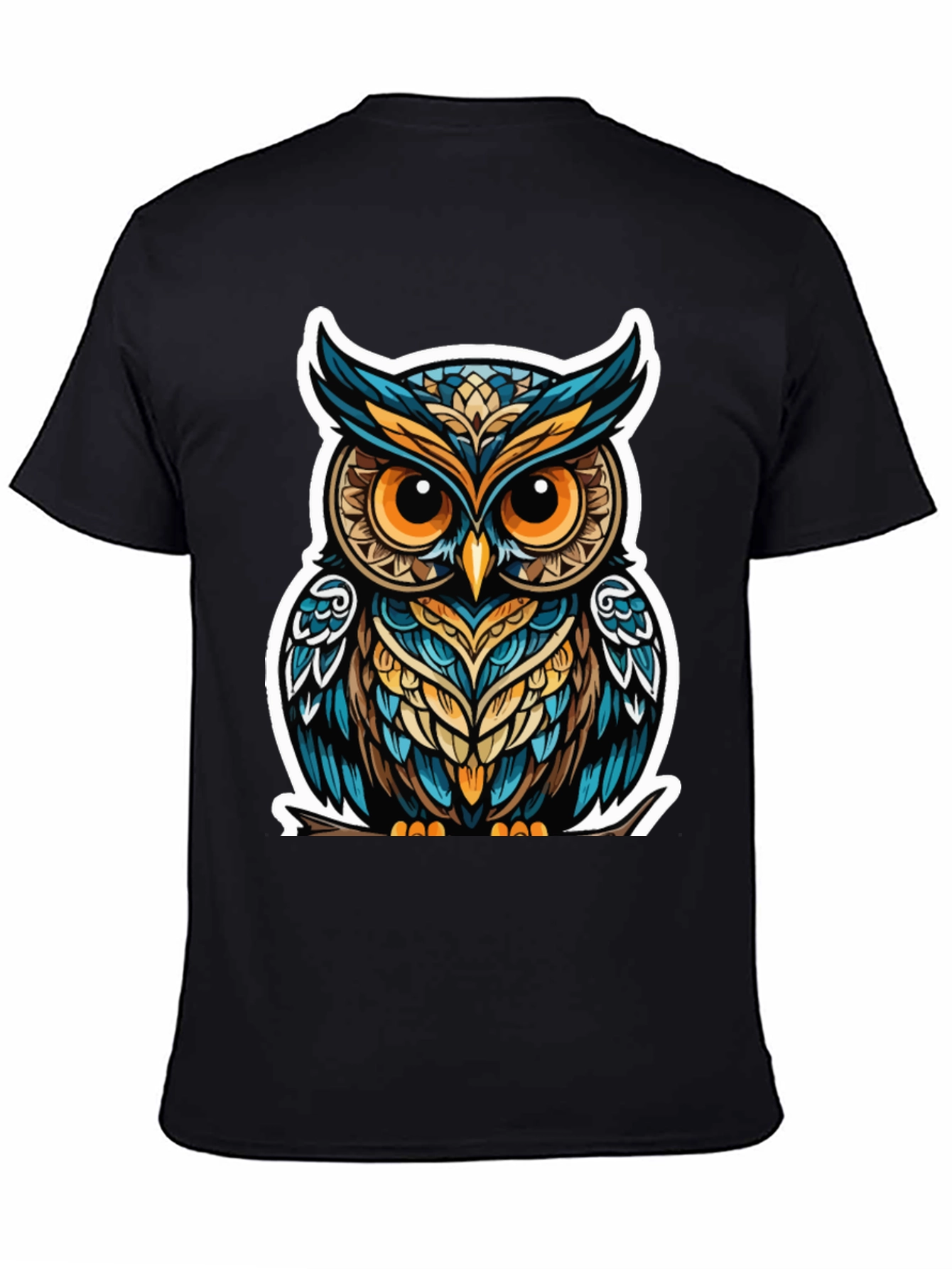 Owl Graphic Tee - Trendy Mens Black T-Shirt