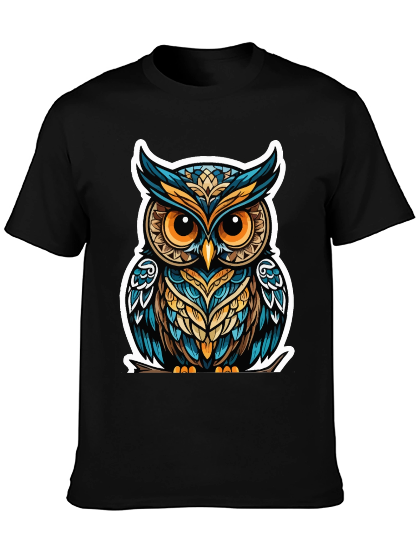 Owl Graphic Tee - Trendy Mens Black T-Shirt