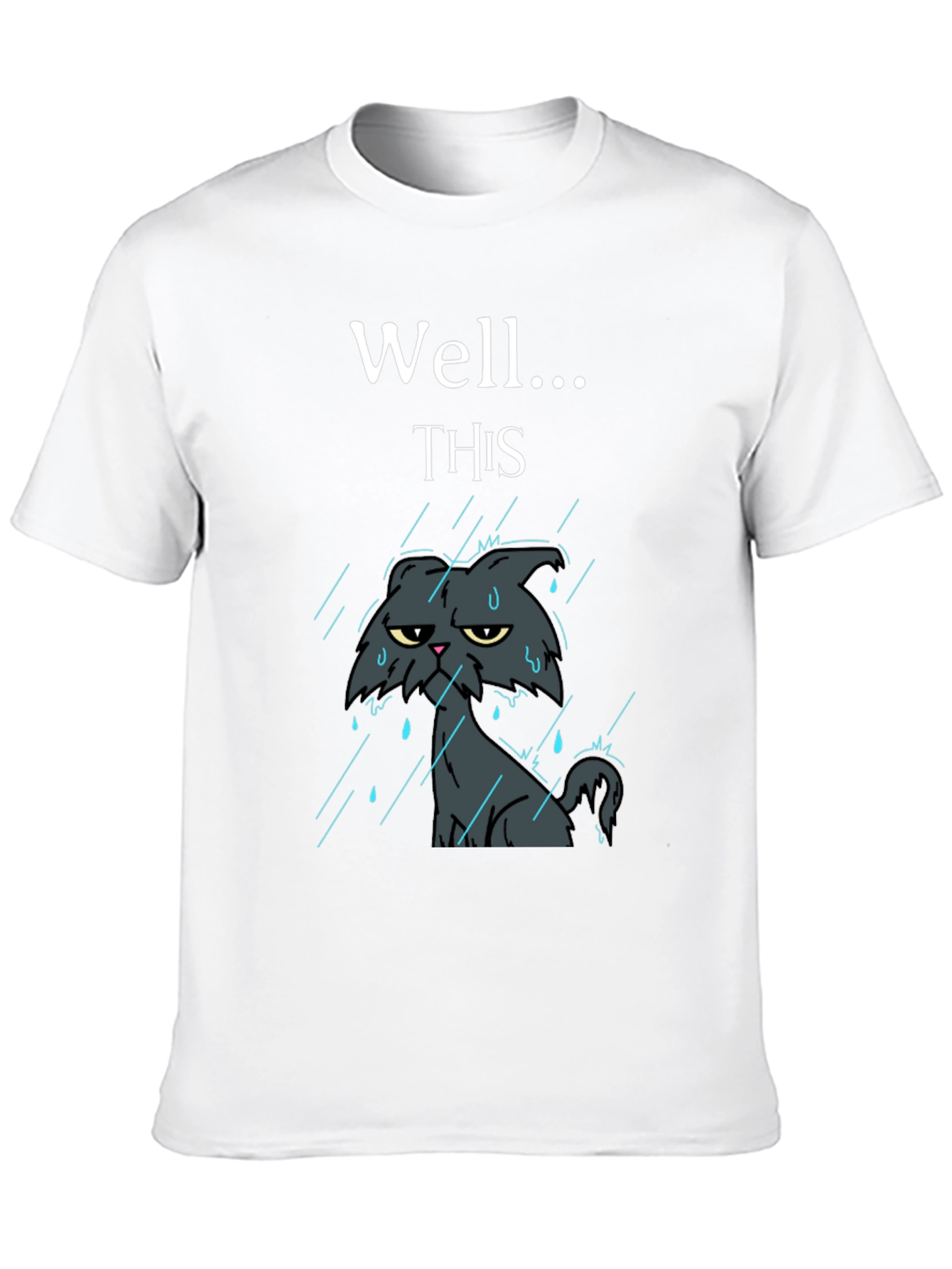 Grumpy Cat in Rain Funny T-Shirt