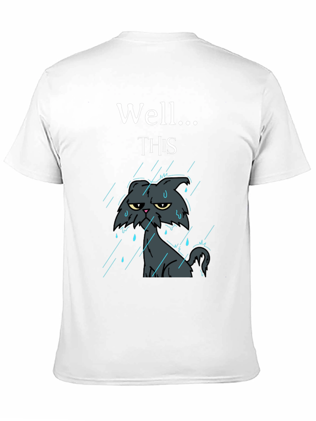 Grumpy Cat in Rain Funny T-Shirt