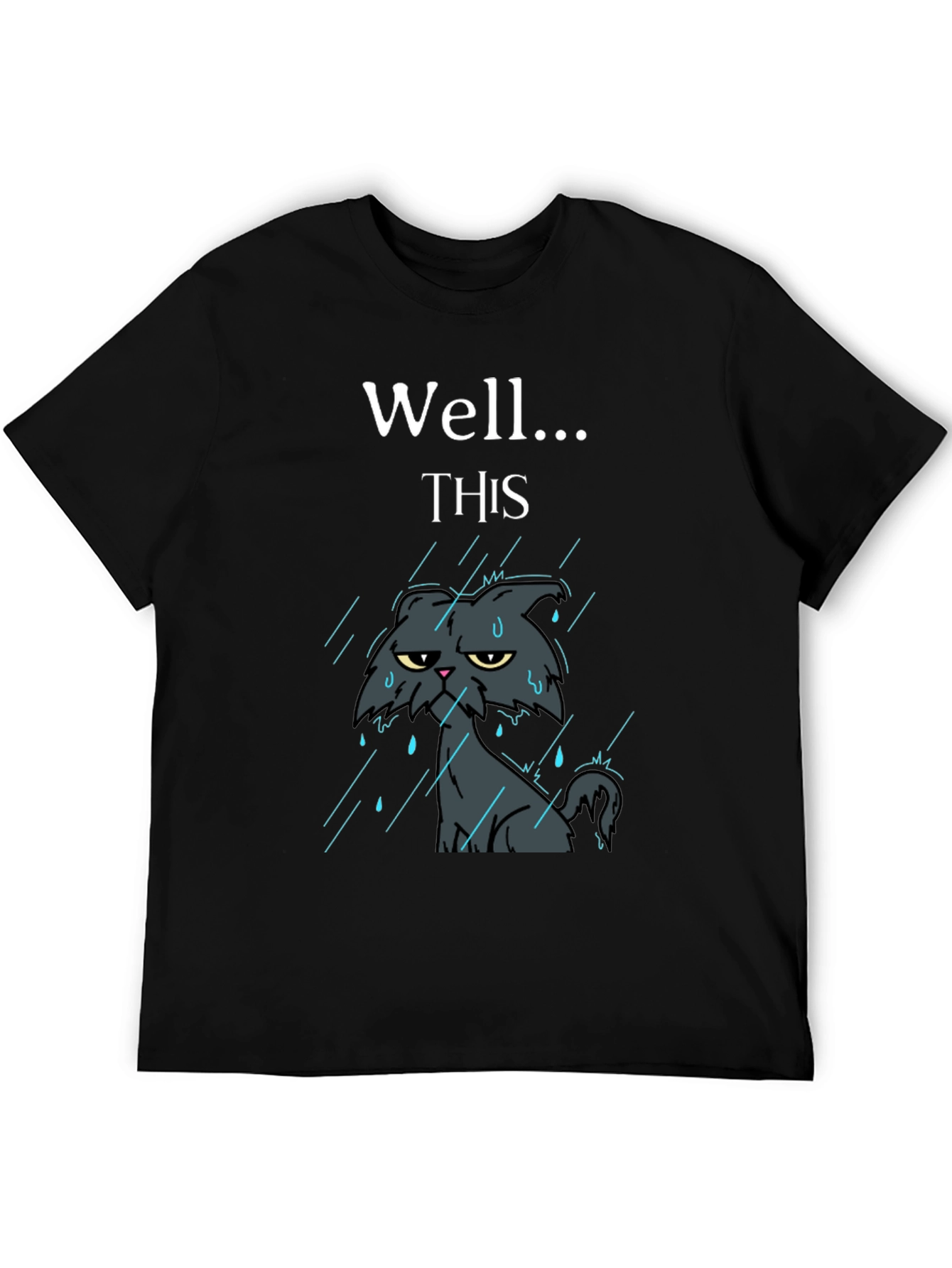 Grumpy Cat in Rain Funny T-Shirt