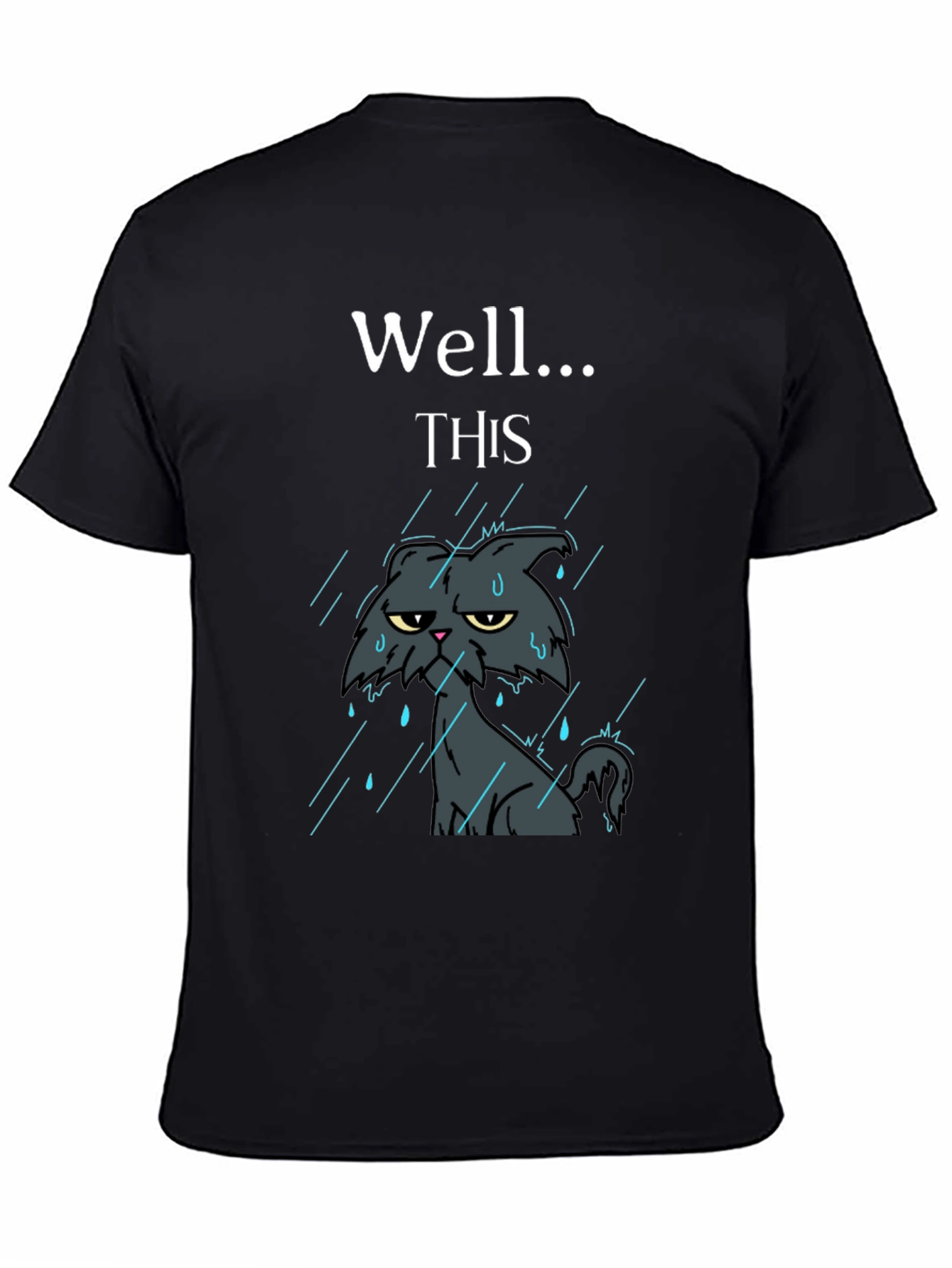 Grumpy Cat in Rain Funny T-Shirt