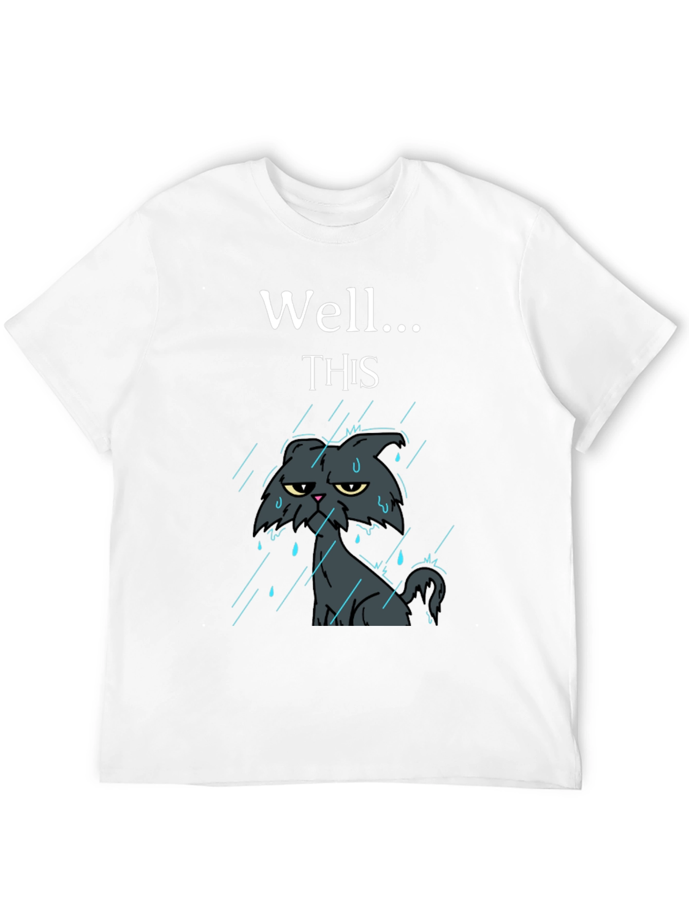 Grumpy Cat in Rain Funny T-Shirt