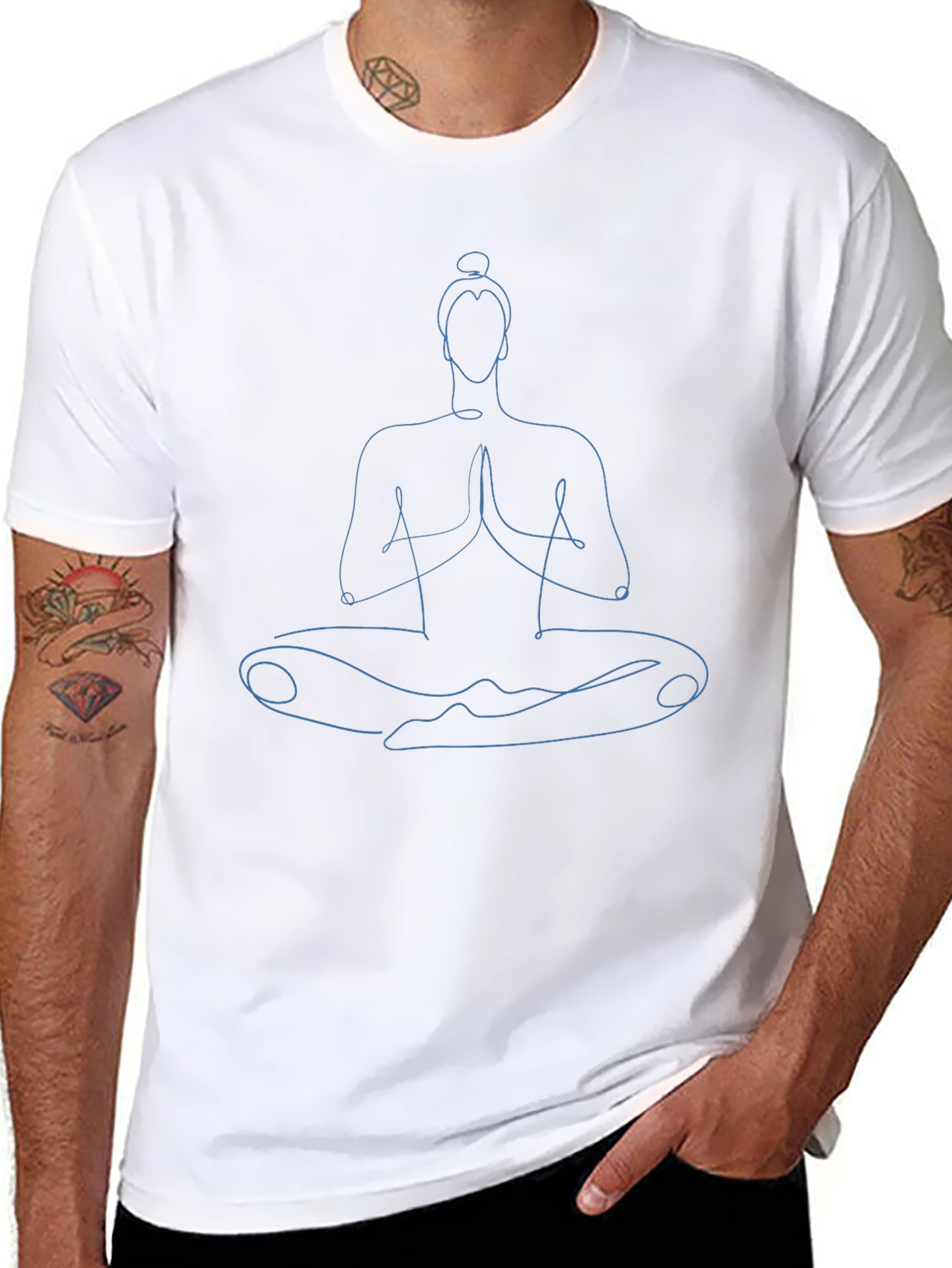 Zen Master T-Shirt - Yoga Meditation Pose Line Art