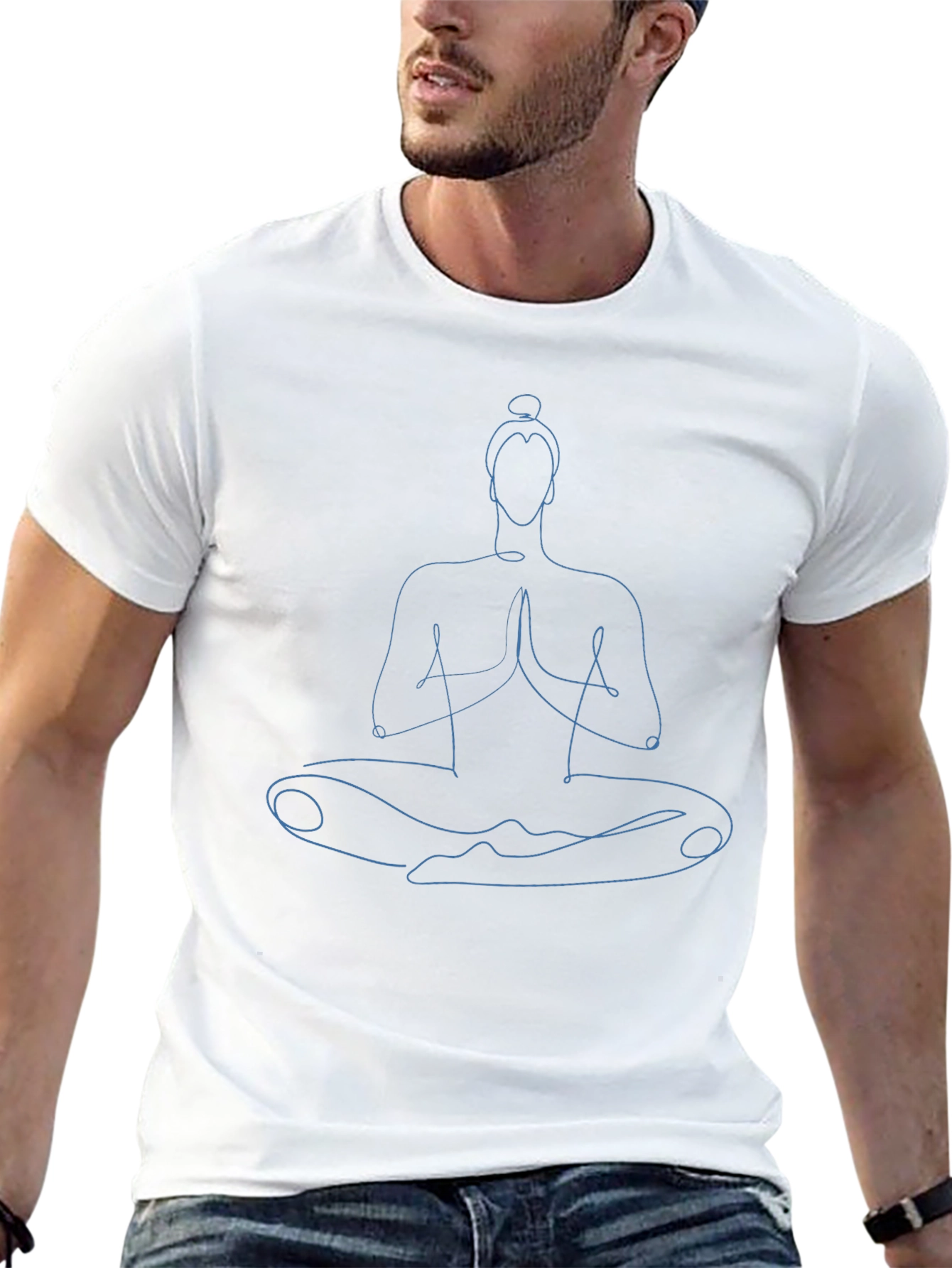 Zen Master T-Shirt - Yoga Meditation Pose Line Art
