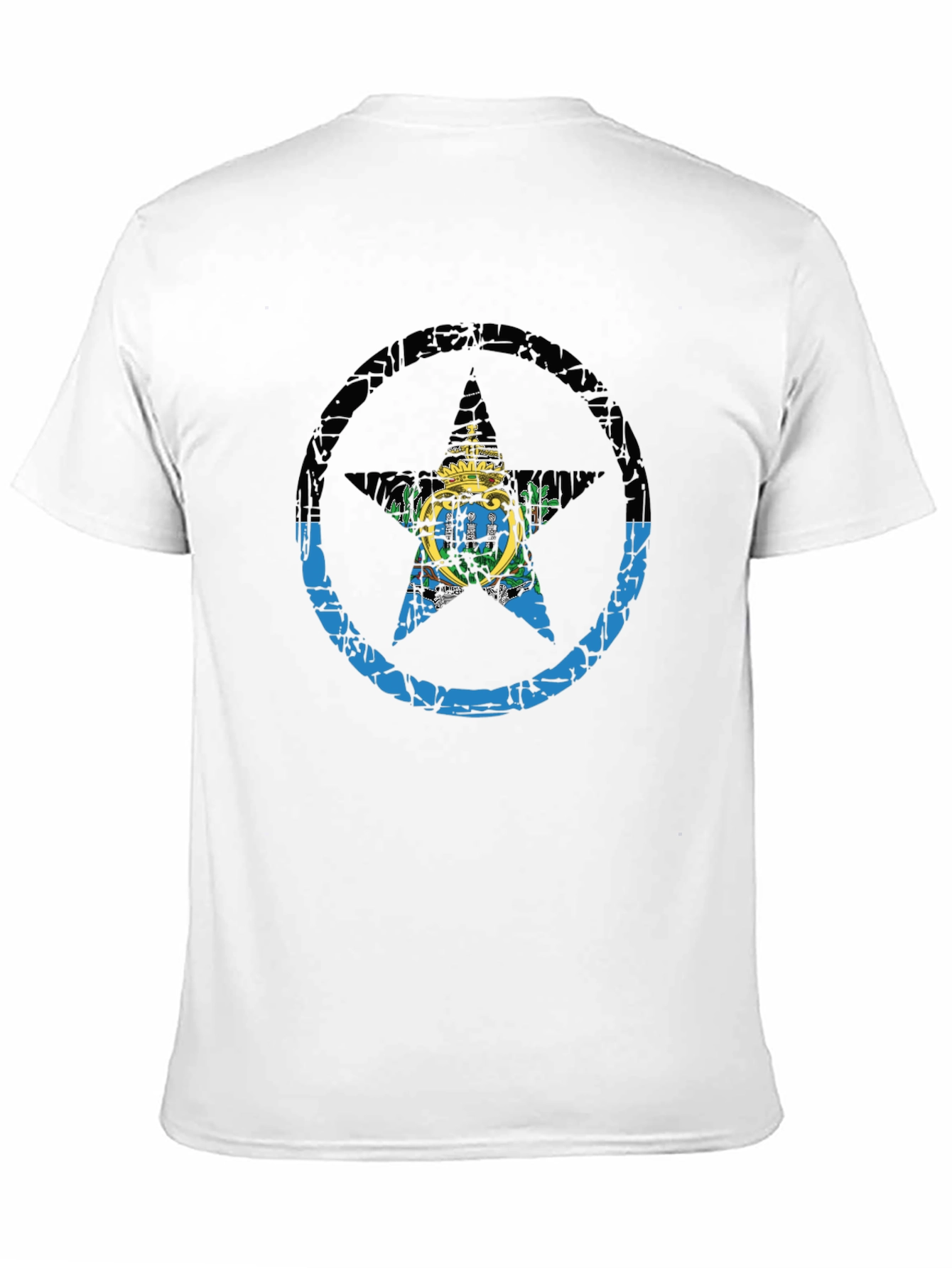 San Marino Flag Star T-Shirt - Distressed Graphic Tee