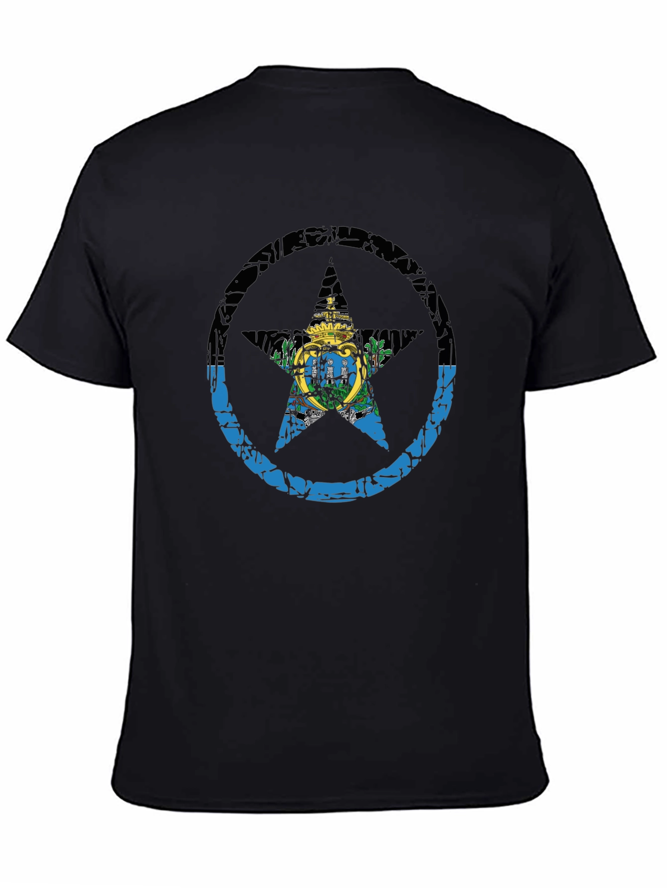 San Marino Flag Star T-Shirt - Distressed Graphic Tee