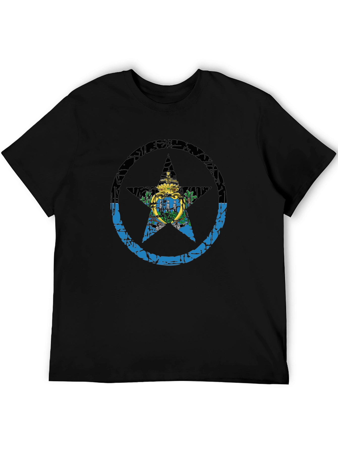 San Marino Flag Star T-Shirt - Distressed Graphic Tee