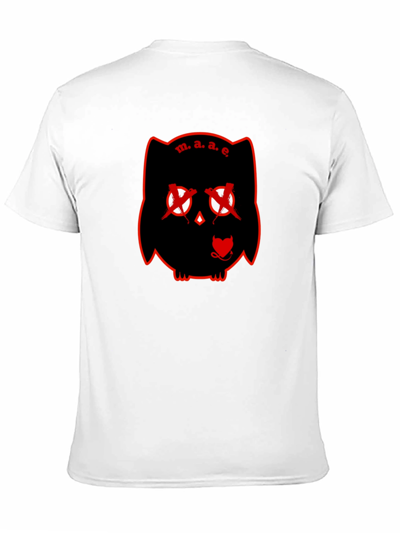 M.A.E. Owl Graphic Print Black T-Shirt