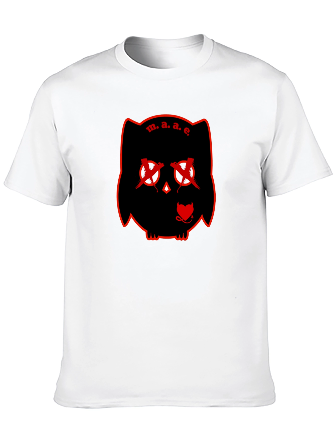 M.A.E. Owl Graphic Print Black T-Shirt