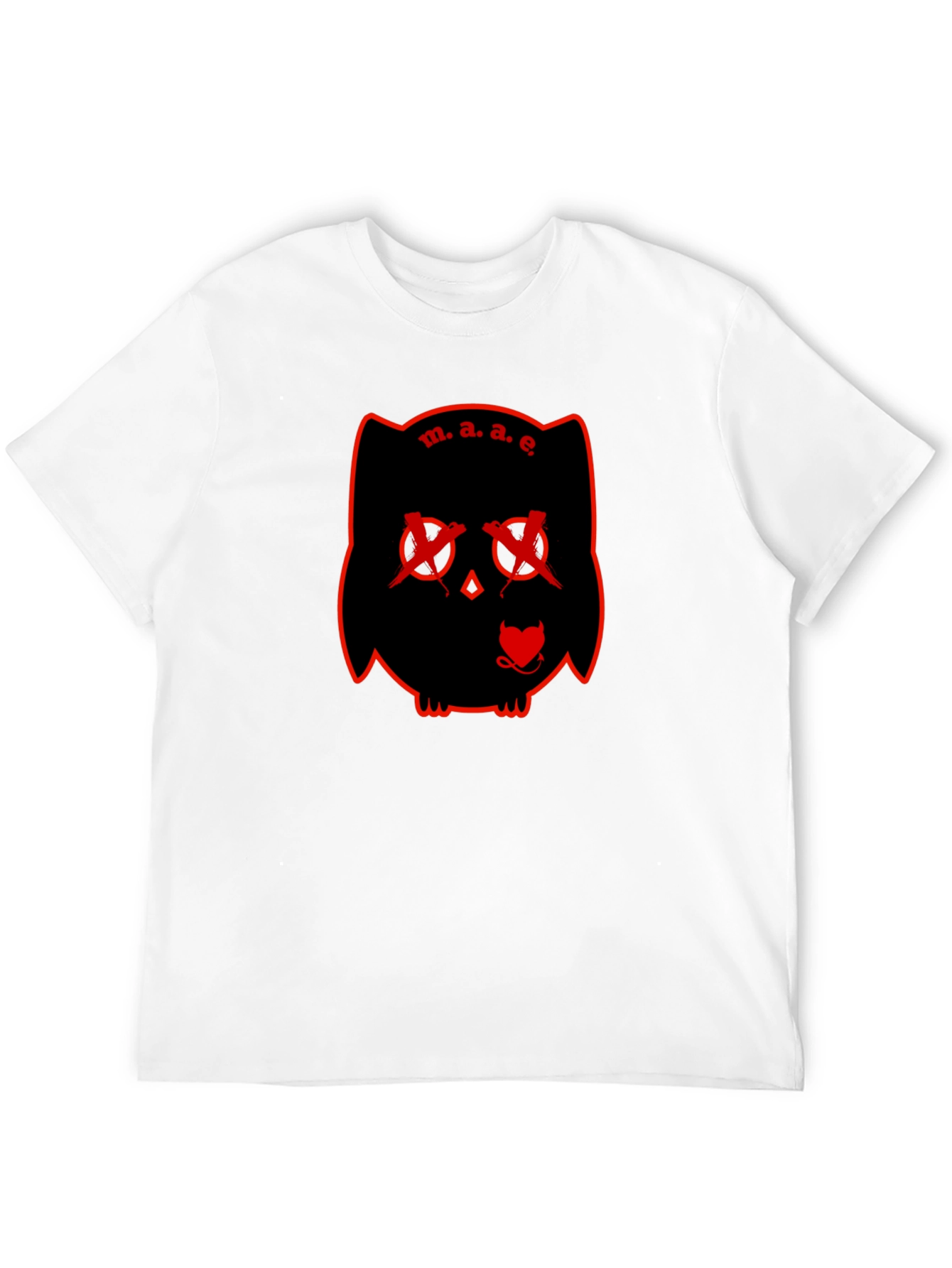 M.A.E. Owl Graphic Print Black T-Shirt